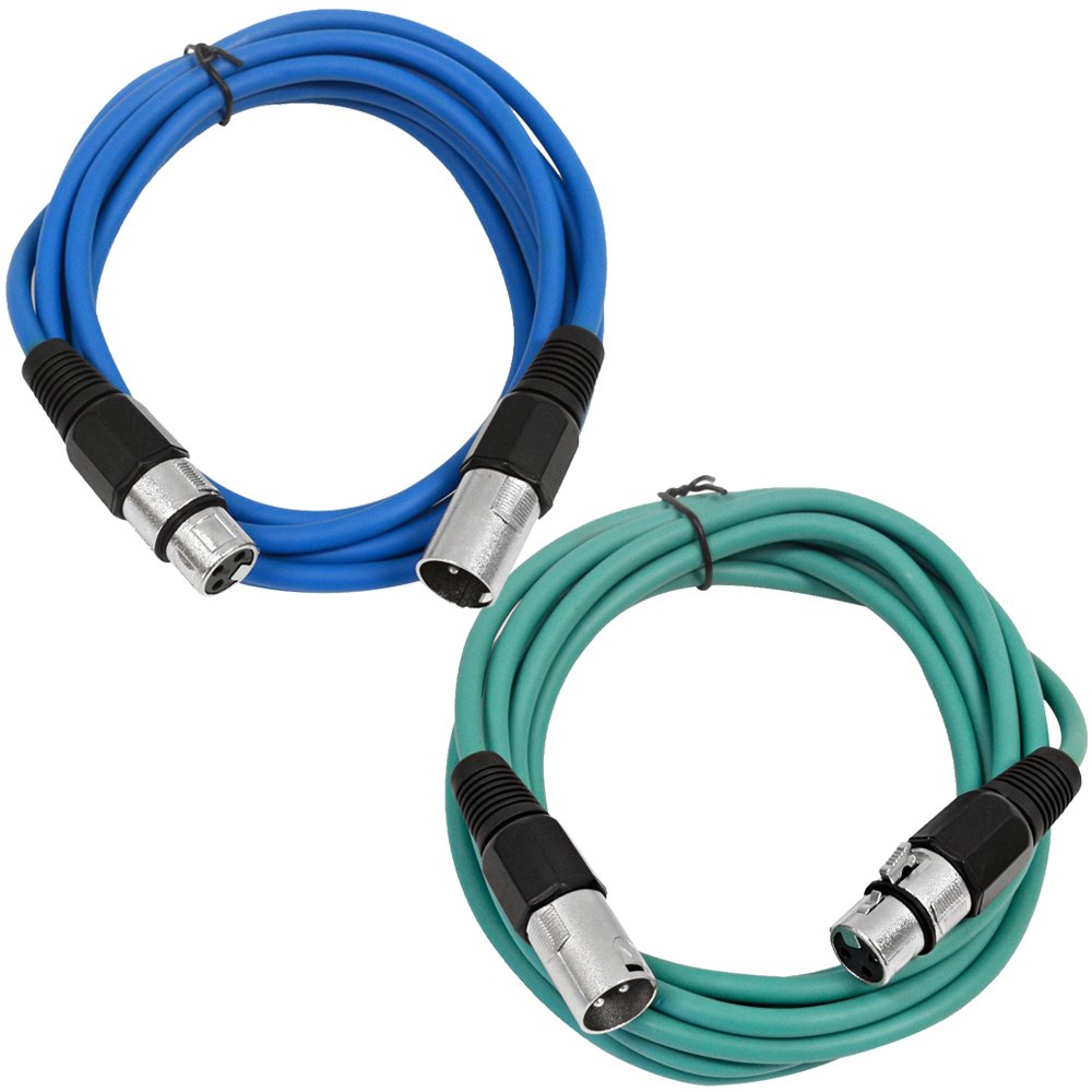 Seismic Audio Saxlx-6-Bluegreen 6 Foot Xlr To Xlr Microphone Or Patch Cables -1 Blue And 1 Green