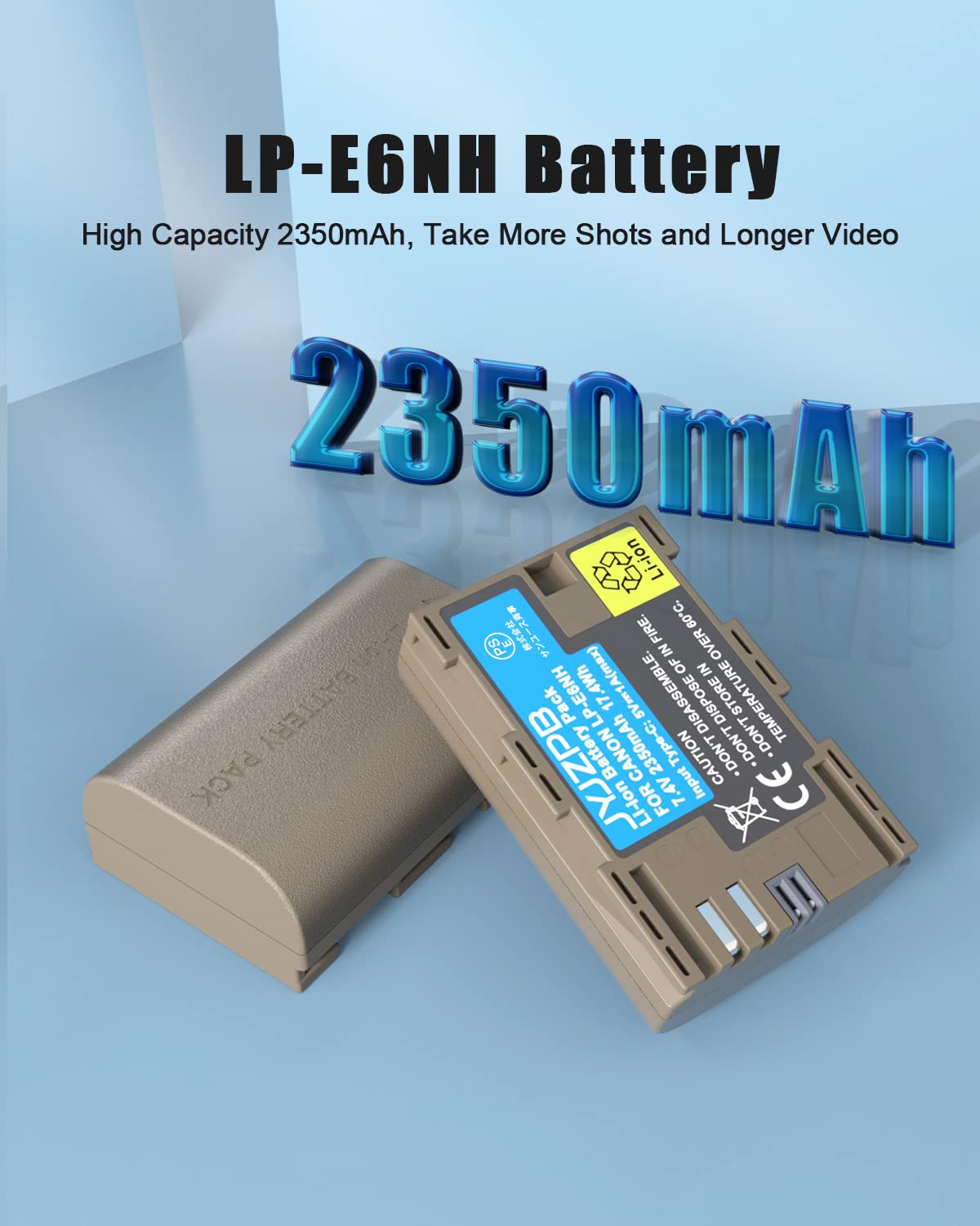 Jyjzpb 2 Pack Lp E6Nh Batteries For Canon Eos R6 R7 R R5 90D 60D 70D 80D Eos 5D Iv Eos 6D Eos 6D Ii Eos 7D Eos 7D Mark Ii Camera