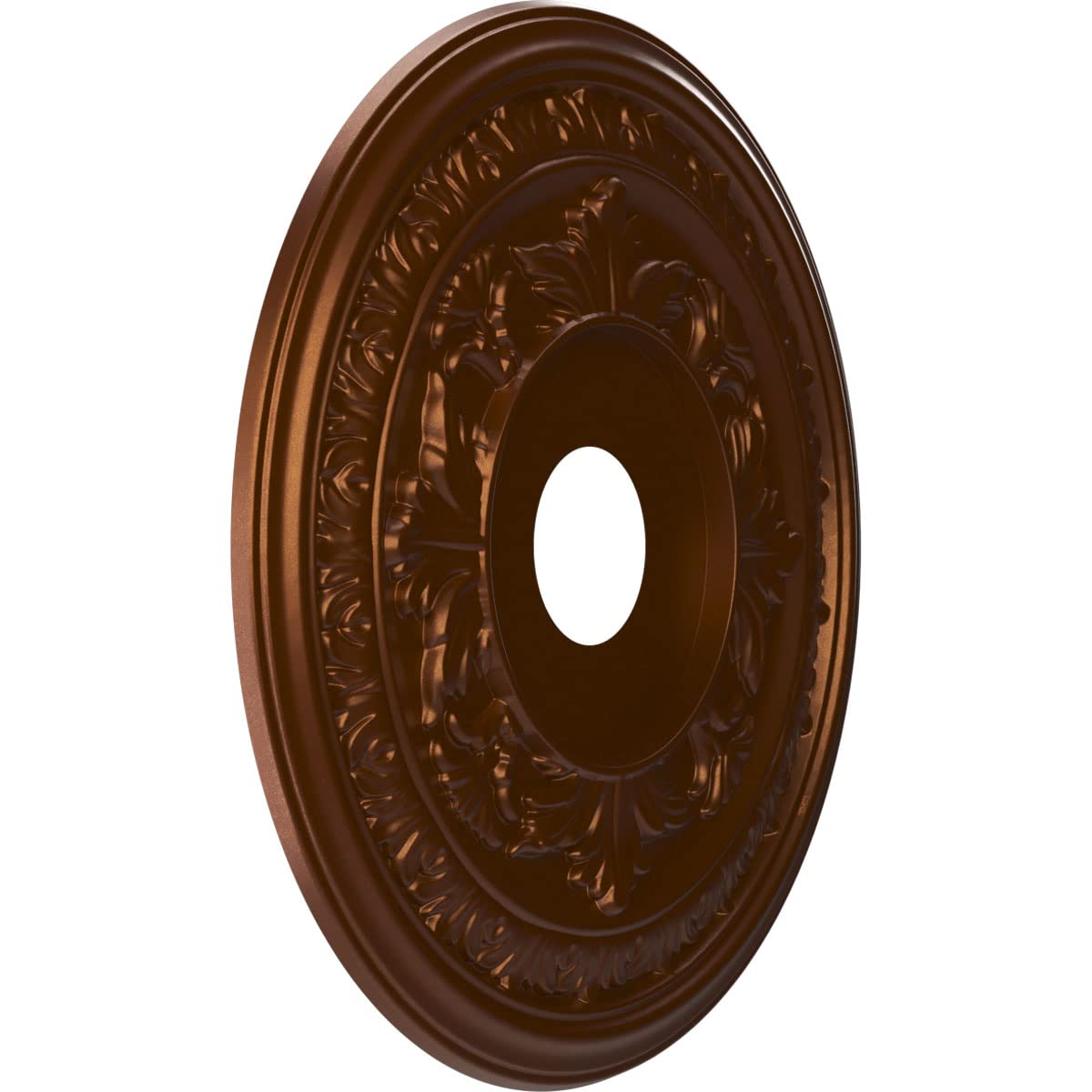 Ekena Millwork Cmp19Bacdc Baltimore Thermoformed Pvc Ceiling Medallion (Fits Canopies Up To 7 3/4), 19Od X 3 1/2Id X 1P, Metalli