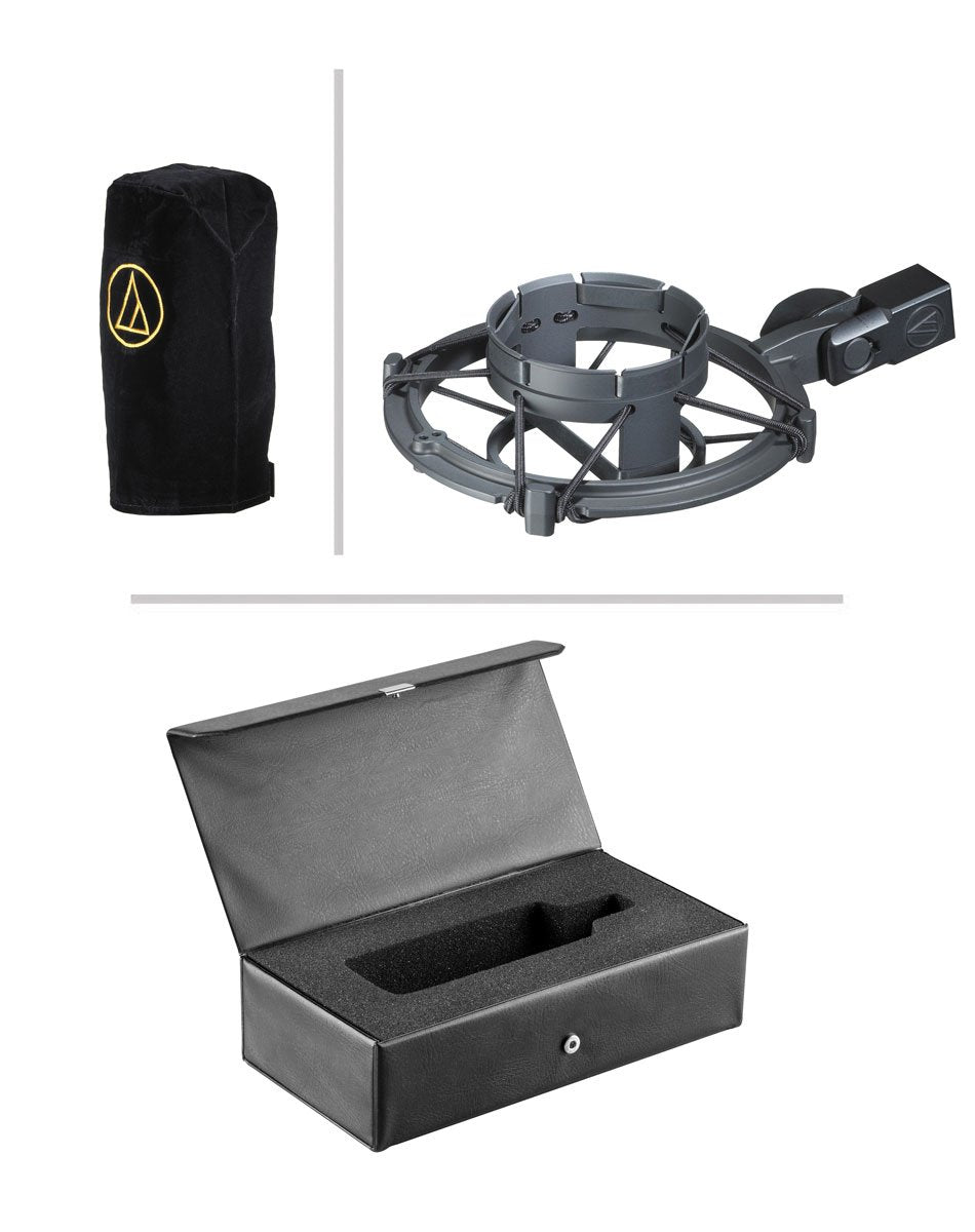 Audio-Technica At4040 Cardioid Condenser Microphone Bundle With Boom Stand, Pop Filter, Xlr Cable, And Austin Bazaar Polishing C
