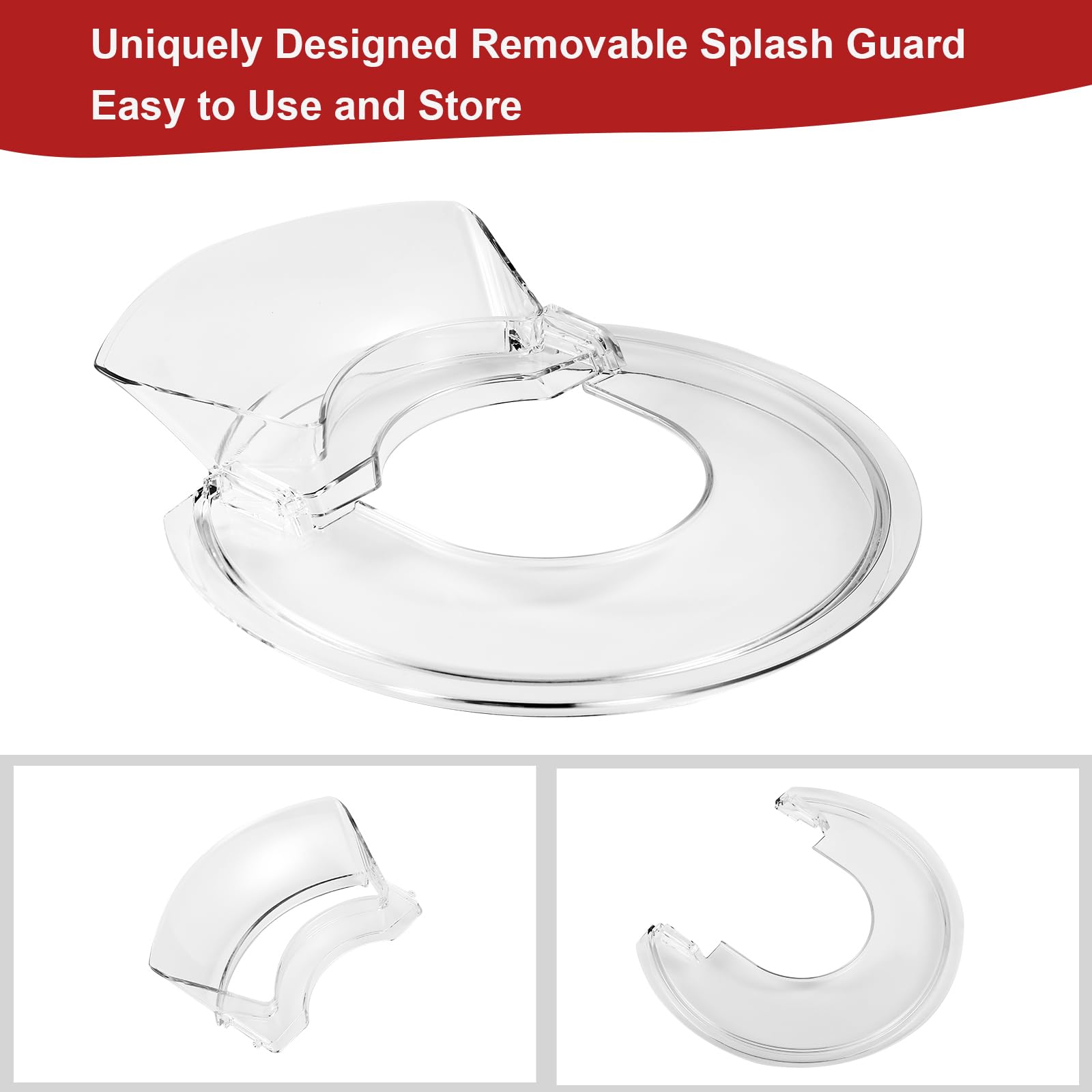 Pouring Shield For Kitchenaid Secure Pouring Shield With Removable Pour Spout For Kitchenaid 4.5 5 Quart Tilt Head Stand Mixers,