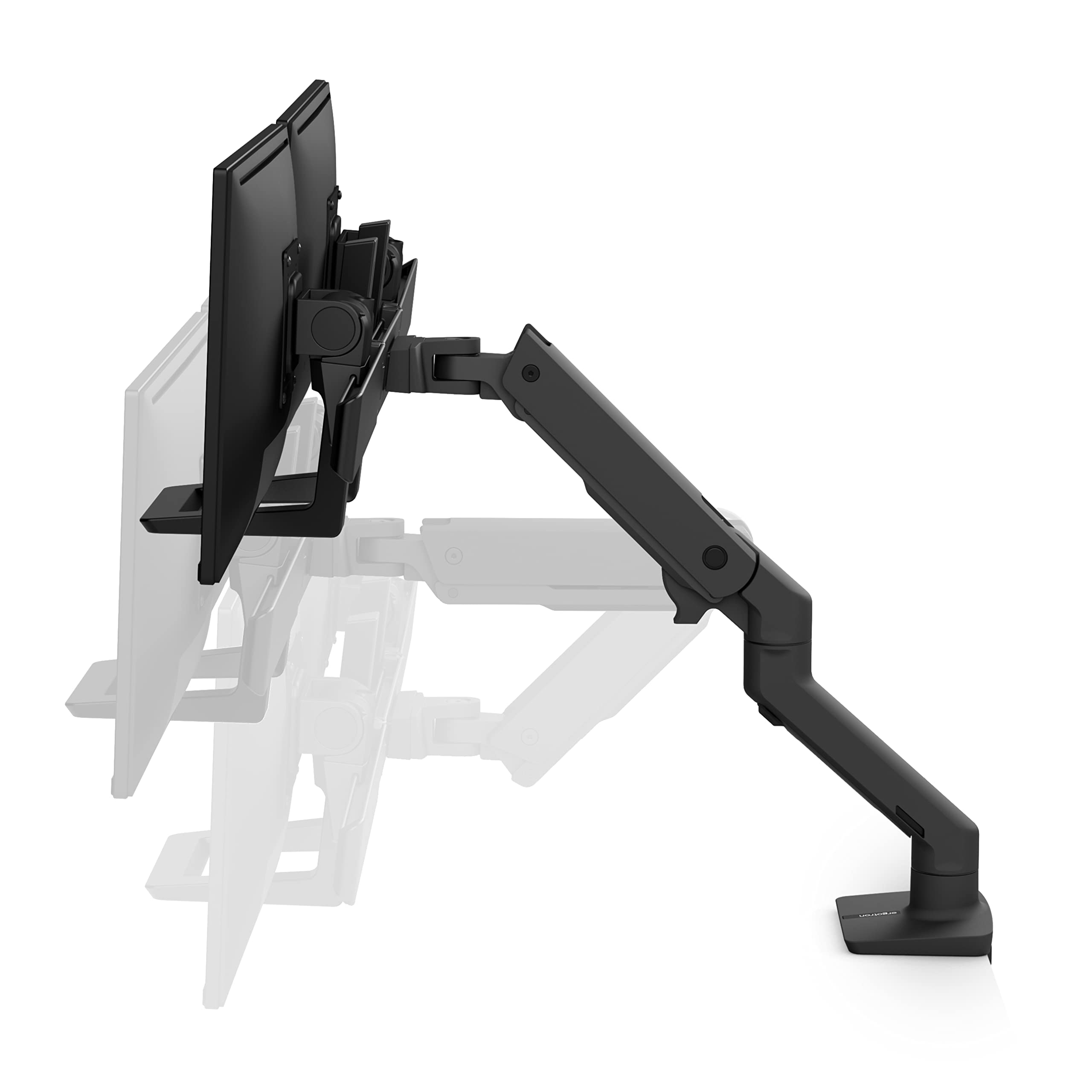 Ergotron   Hx Dual Monitor Arm, Vesa Desk Mount   For 2 Monitors Up To 32 Inches, 5 To 17.5 Lbs Each   Matte Black