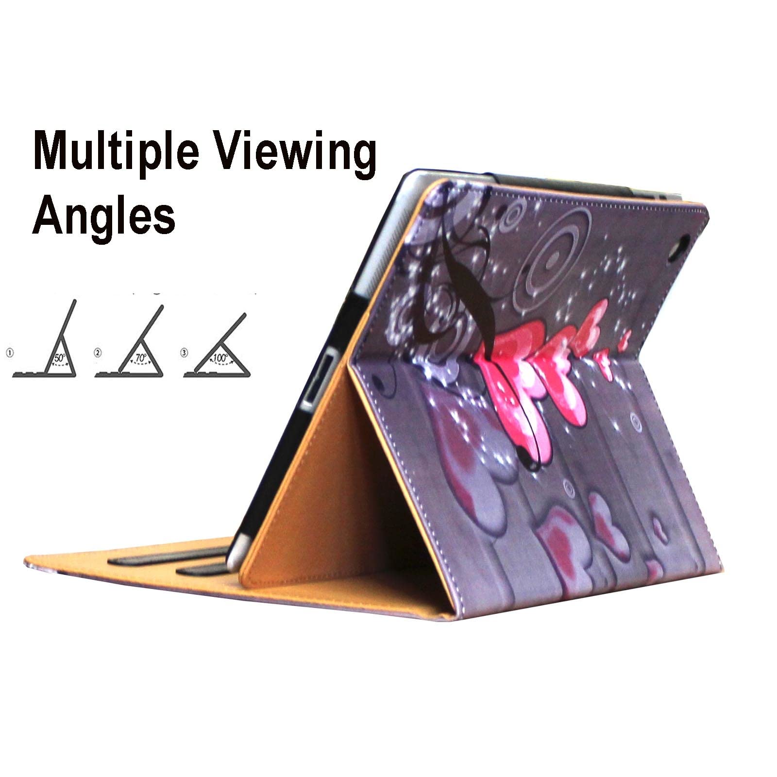 Jytrend Case For Ipad Air 11 Inch 6Th Gen(M2 2024) /10.9 Air 5Th /Air 4Th Generation, Folio Stand Magnetic Smart Cover With Pocket For Air 6/5/4 A2902 A2903 A2588 A2589 A2316 A2324(Pink Heart Flower)