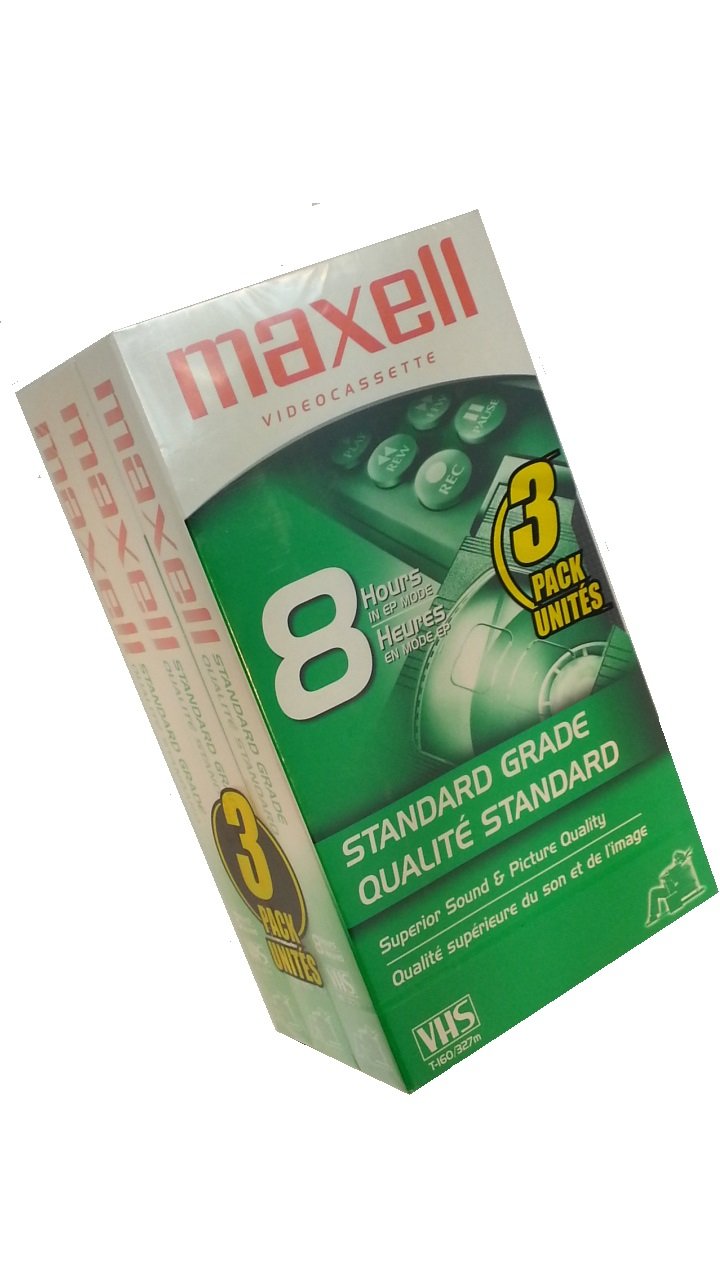 Maxell 213030 Vhs T160 Standard Grade   3 Pack