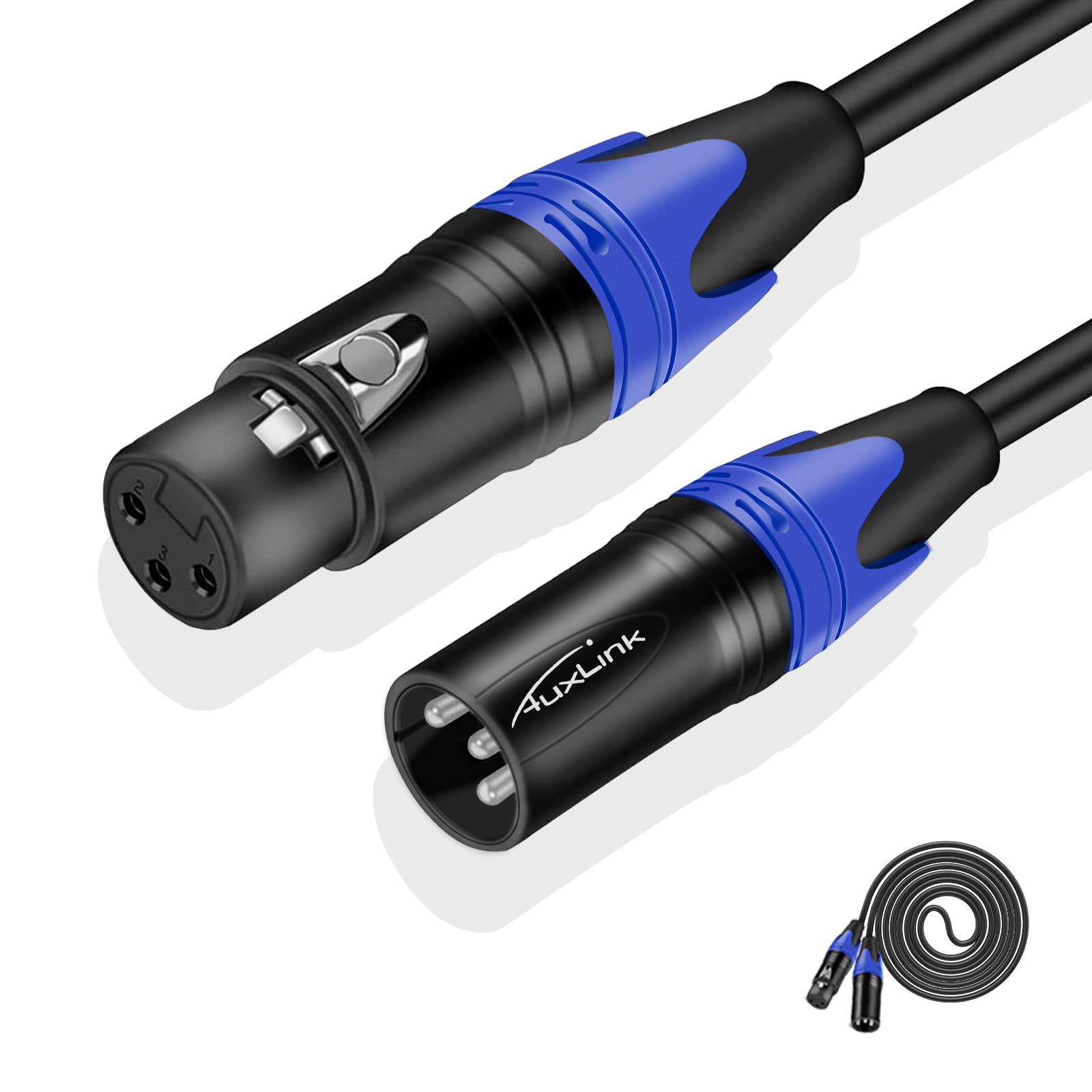 Auxlink Xlr Cables 50Ft, Microphone Cable, Xlr Male To Female Mic Cable 3 Pin For Speaker Systems, Radio Station, And More   1 P