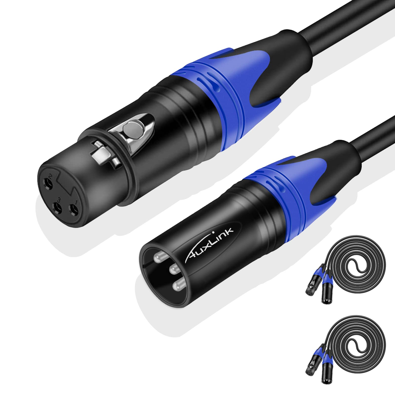 Auxlink Xlr Cable 50Ft 2 Pack, Xlr Microphone Cable Male To Female, Balanced Xlr Cable Suitable For Preambles, Speaker Systems,