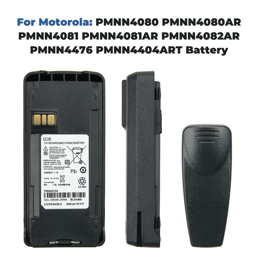 Vineyuan Pmnn4476A Battery 2600Mah Walkie Talkie Rechargeable Battery For Motorola Cp1200 Cp1300 Cp1600 Ep350 Cp185 Radio Batter