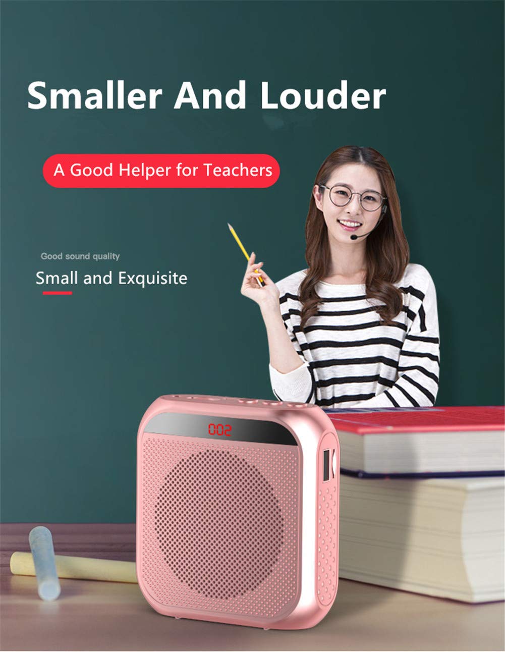 Portable Voice Amplifier With Wired Microphone Headset Rechargeable Pa System Speaker Personal Microphone Speech Amplifier Power