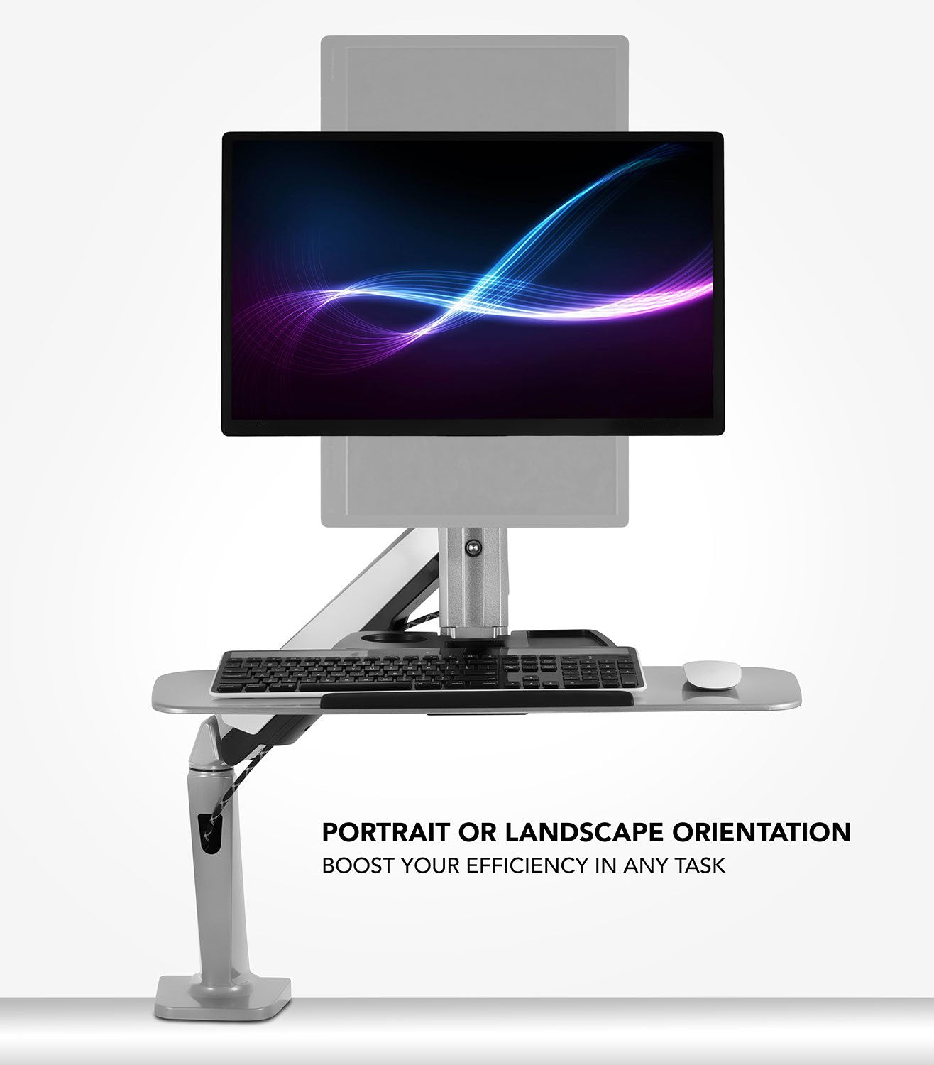 Mount It! Sit Stand Workstation for Single Monitor and Keyboard   Height Adjustable Standing Desk Mount with Monitor Mount and Keyboard Tray
