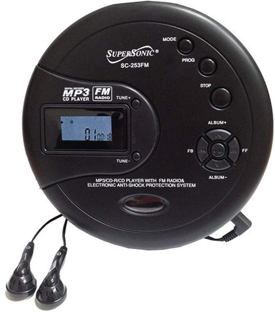 Supersonic Sc 253Fm Personal Mp3/Cd Player W/Fm Radio   Portable Device, Hq Stereo Earphones Included