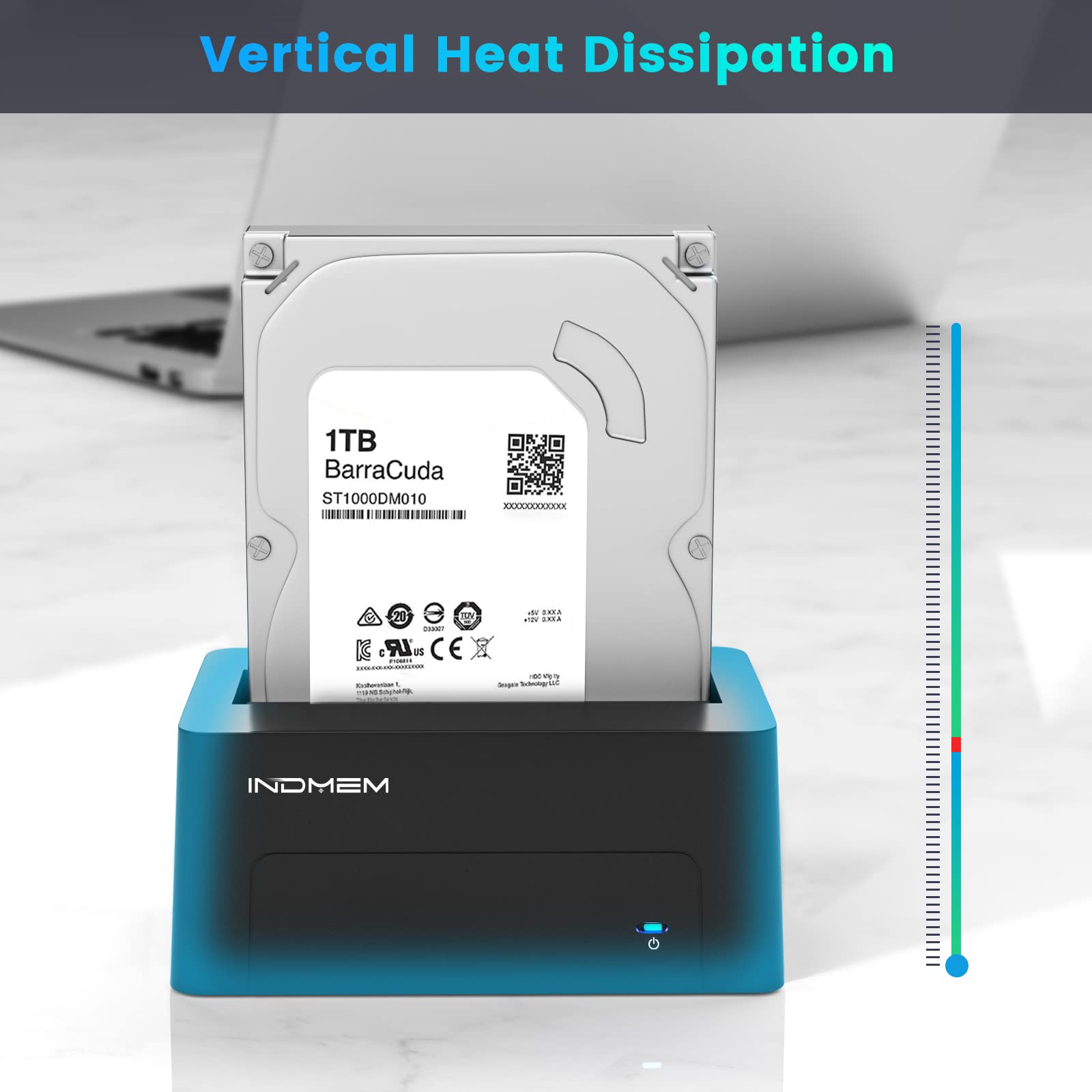 Indmem Sas To Usb 3.0 Adapter, Sas/Sata Hard Drive Enclosure Reader Converter Docking Station For 2.5/3.5 Inch Server Hdd Ssd With 12V/2A Power Adapter,Support Up To 18Tb(New Upgrade)