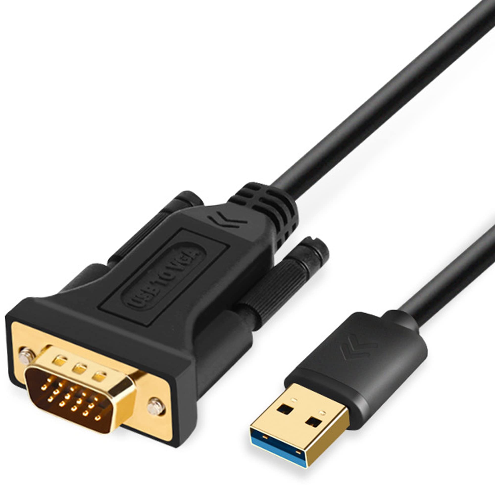 USB to VGA Adapter Cable 16FT/5M Compatible with Mac OS Windows XP/Vista/10/8/7, USB 3.0 to VGA Male 1080P Monitor Display Video
