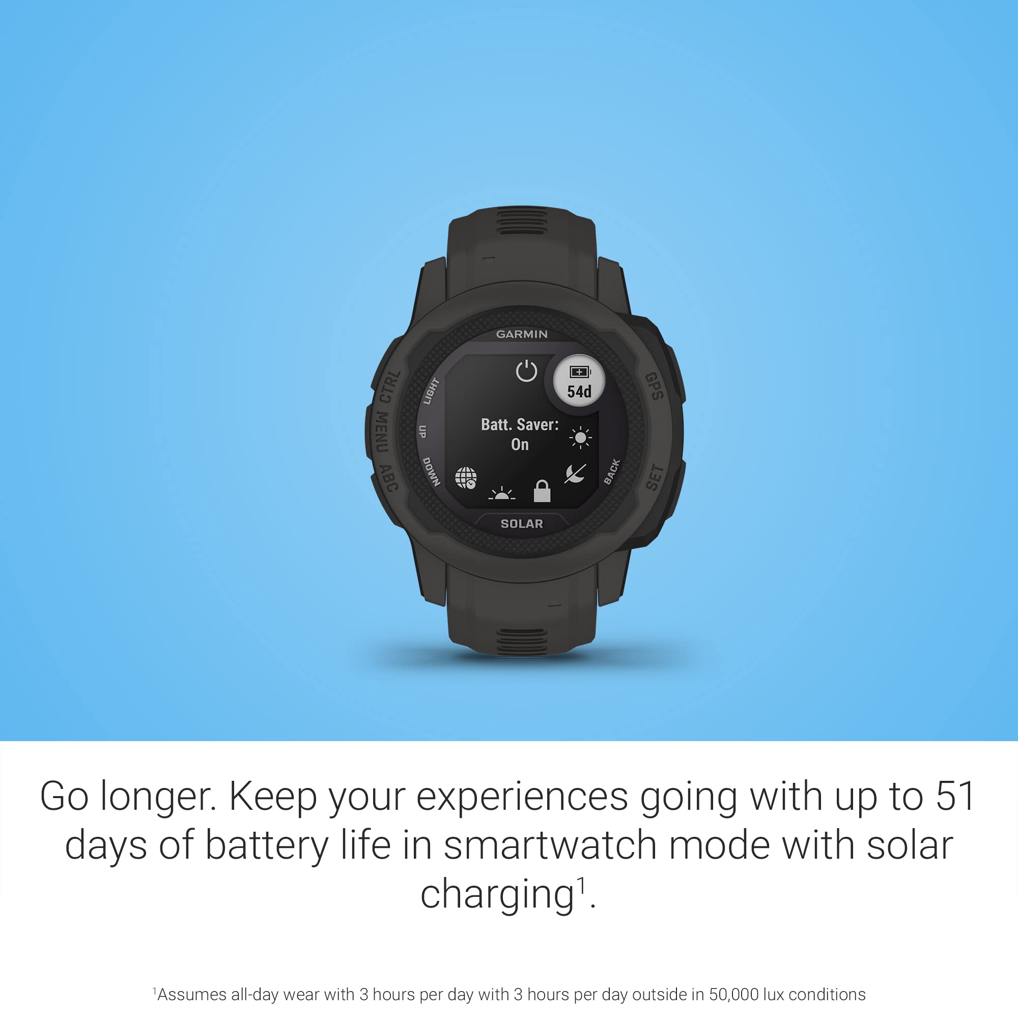 Garmin Instinct 2S Solar, Smaller-Sized Gps Outdoor Watch, Solar Charging Capabilities, Multi-Gnss Support, Tracback Routing, Gr