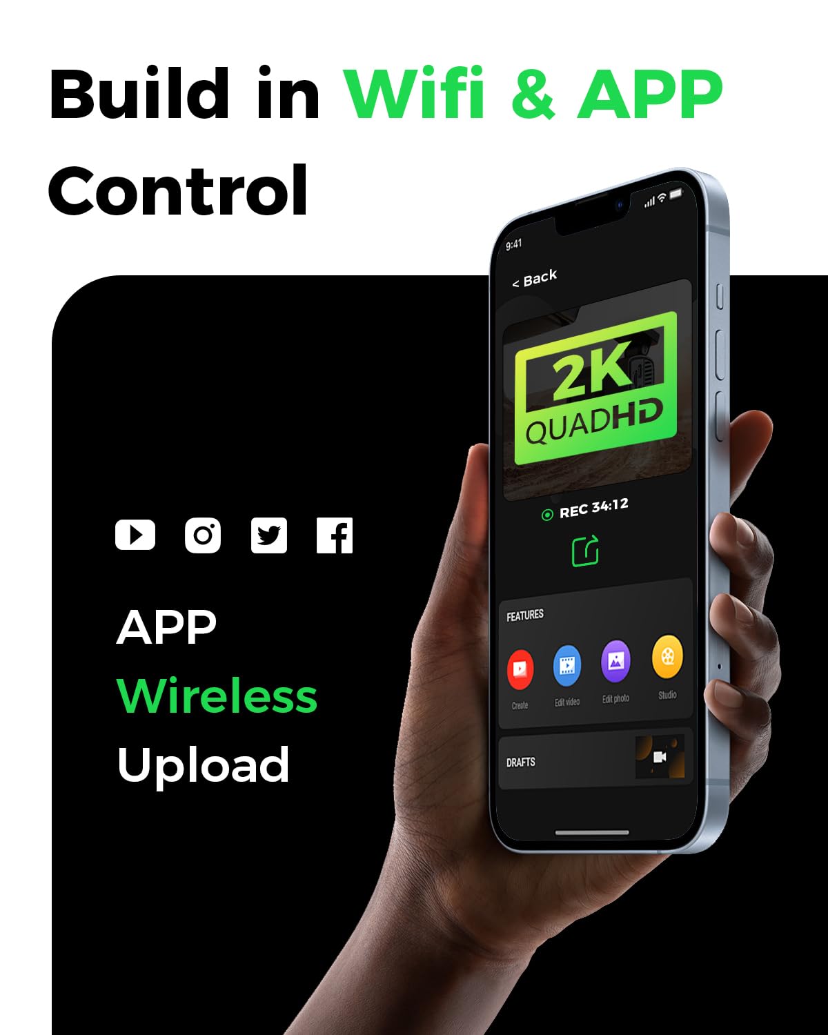 Dash Cam 2K 1440P Wifi Car Camera With 1.47 Inch Ips Screen,2K Front Dash Camera For Cars, Mini Dashcams For Cars With Night Vis