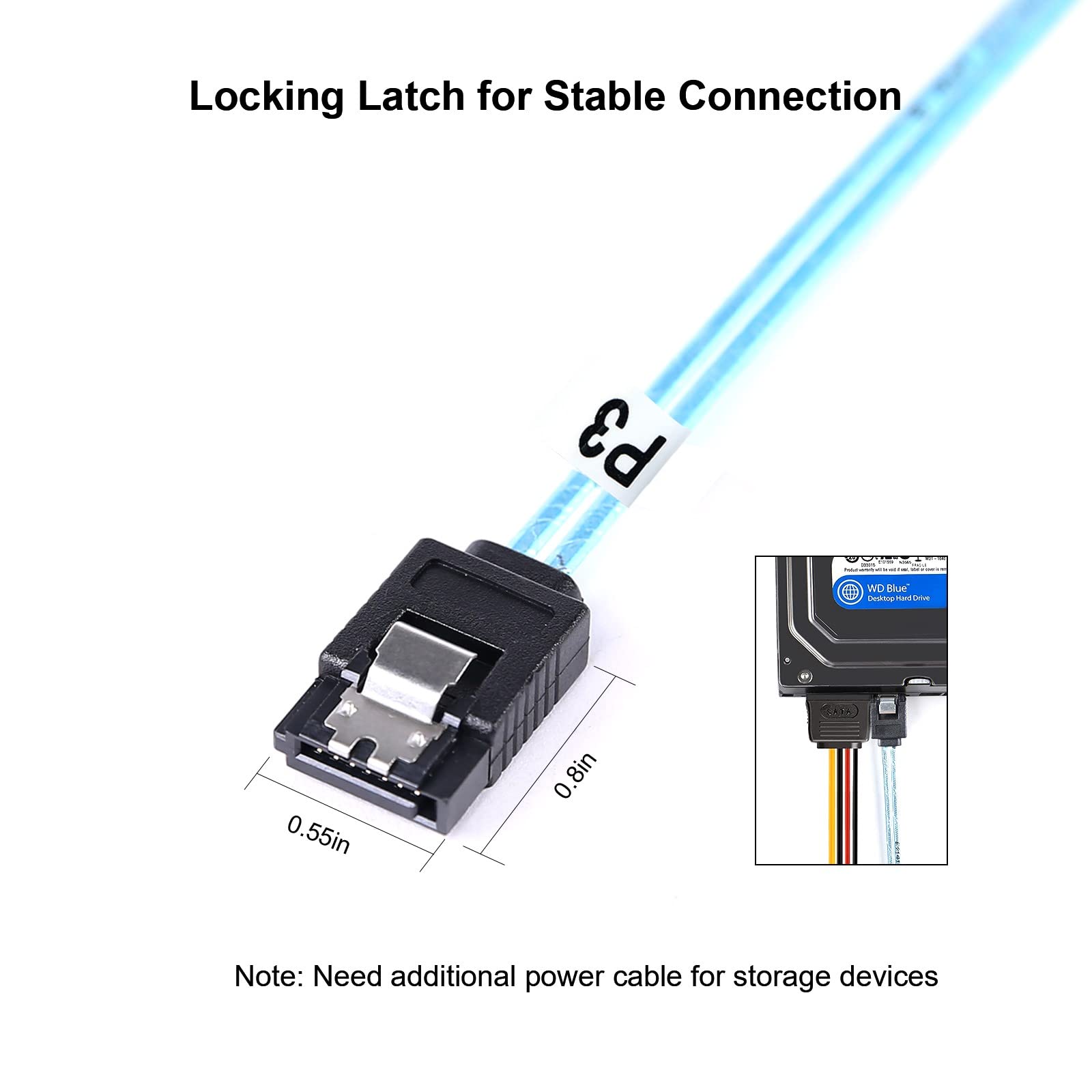 Adcaudx 5Pack Sata Iii Cable:8 Inch Short Sata Cable Thin Sata Cables 0.2M Straight Sata To Sata 6Gb Cable Flexible Sata Data Ca