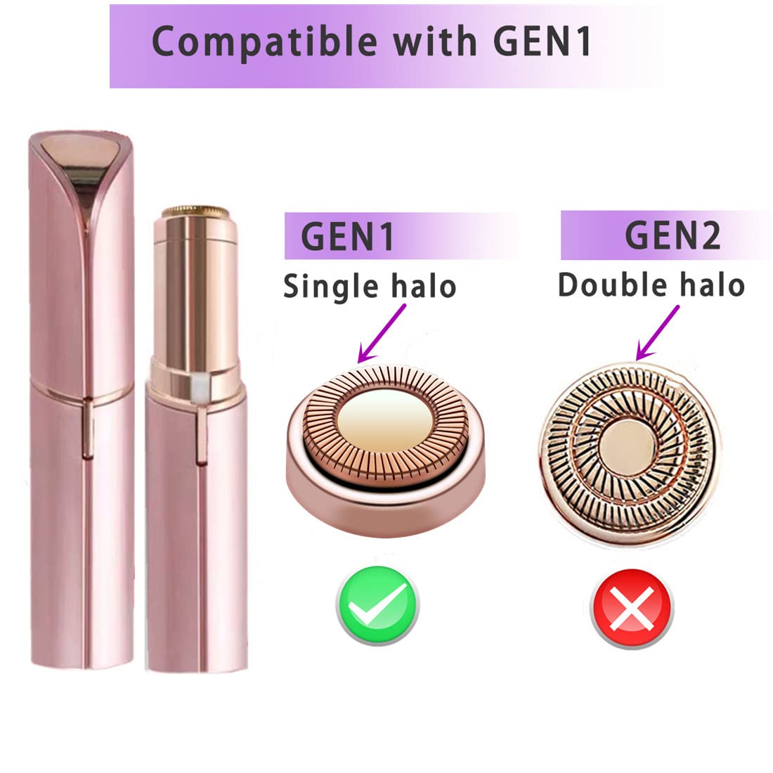 Facial Hair Remover Replacement Heads Gen 1 For Finishing Touch Flawless Facial Hair Removal,Effective Compatible With Flawless