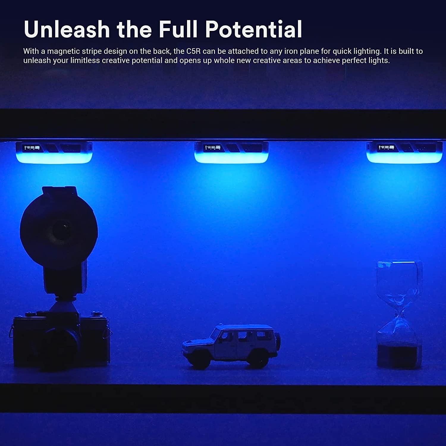 Godox C5R Rgbww Video Panel Light, Rgb Camera Light With 14 Fx Special Effects, Dimmable 2500K To 8500K, Built In 3.8V/3000Mah R