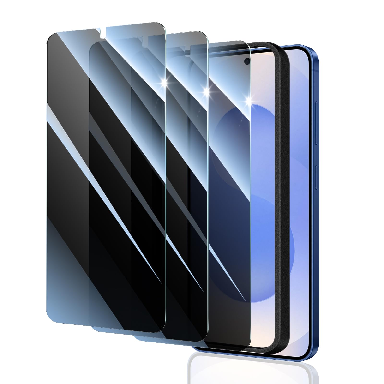 3*Privacy Screen Protector for Samsung Galaxy S24+/S24 Plus/S25+/S25 Plus with a Installation Alignment Aid, Anti-Spy Tempered G