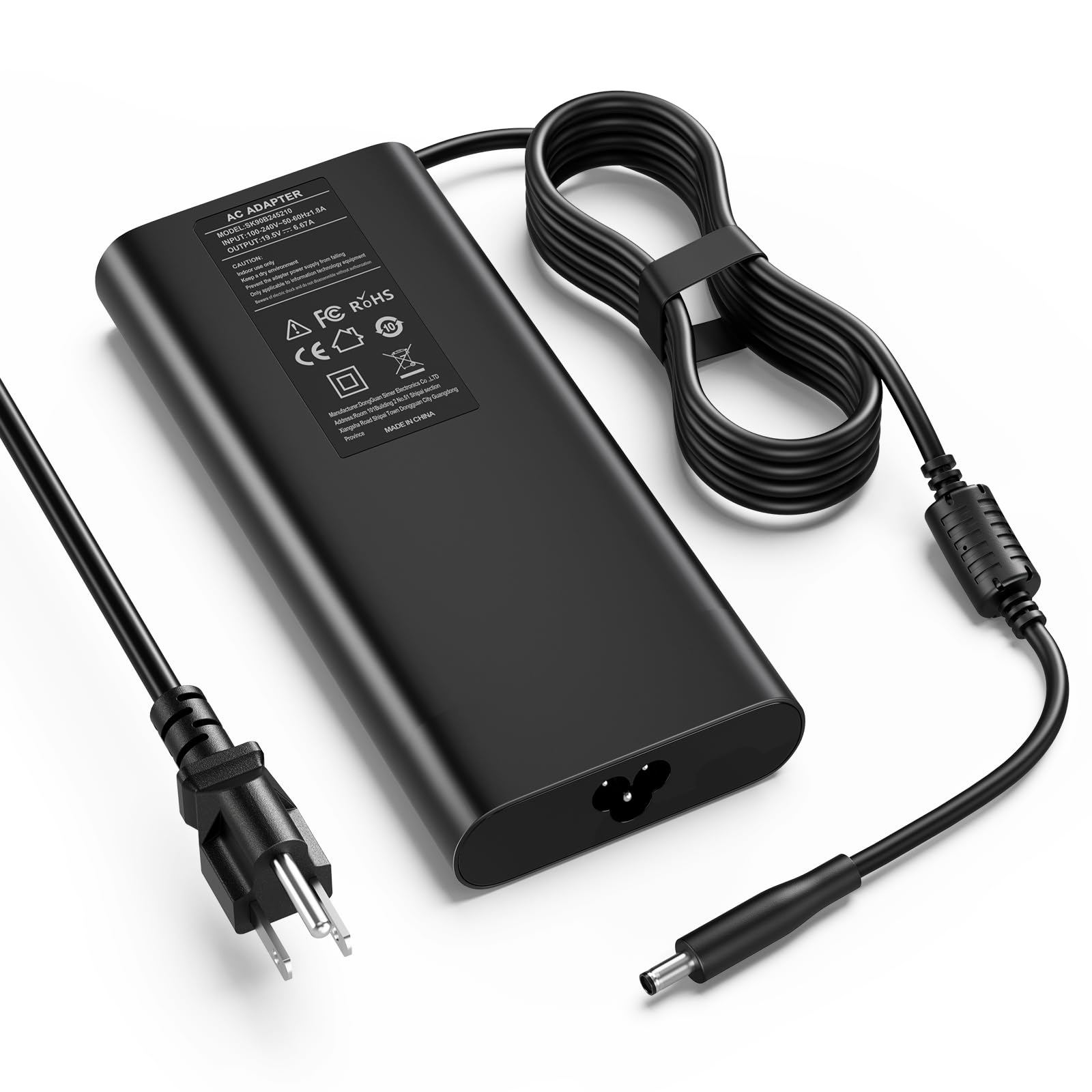 130W Laptop Charger for Dell XPS 15, 4.5mm Small Tip Power Adapter 19.5V 6.67A Replacement for Precision 5520 5530 OptiPlex 3050