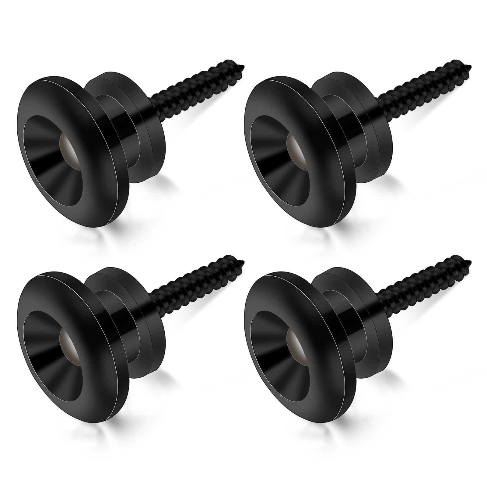 4 PCS Guitar Strap Buttons Black Guitar Strap Lock Buttons Mushrooms Head Guitar Strap Button Electric Guitar Strap Locks Guitar