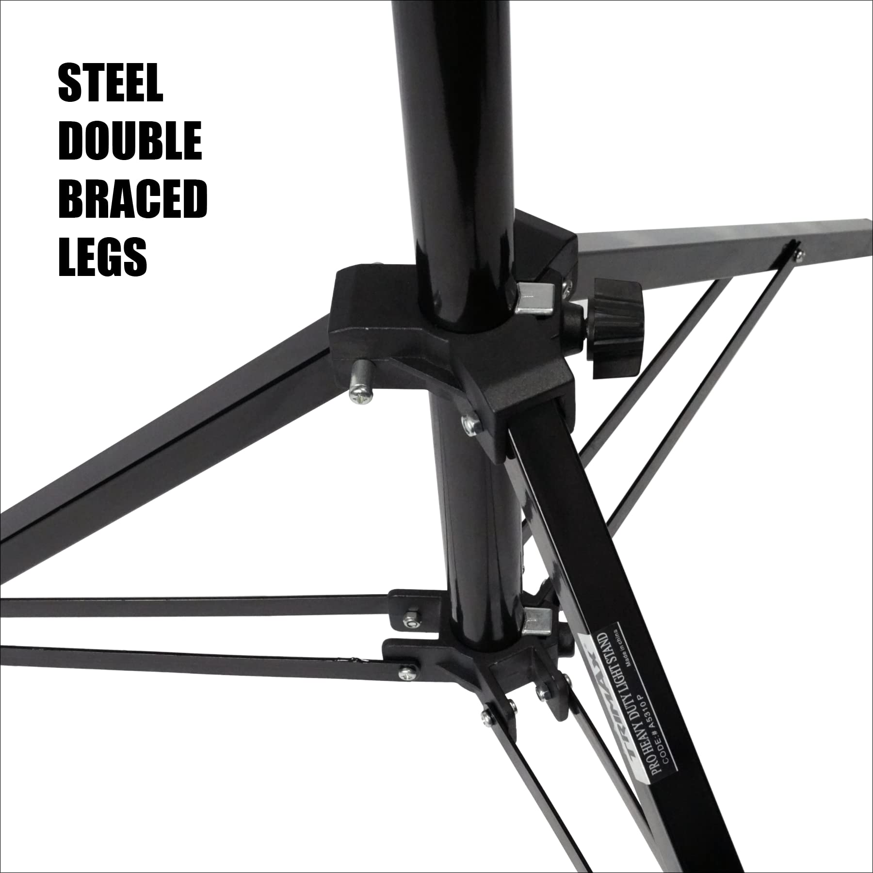 Britek 9Ft / 2.7M Heavy Duty Steel Light Stand For Video, Portrait And Photography Lighting (2 Pieces With Carrying Bag)