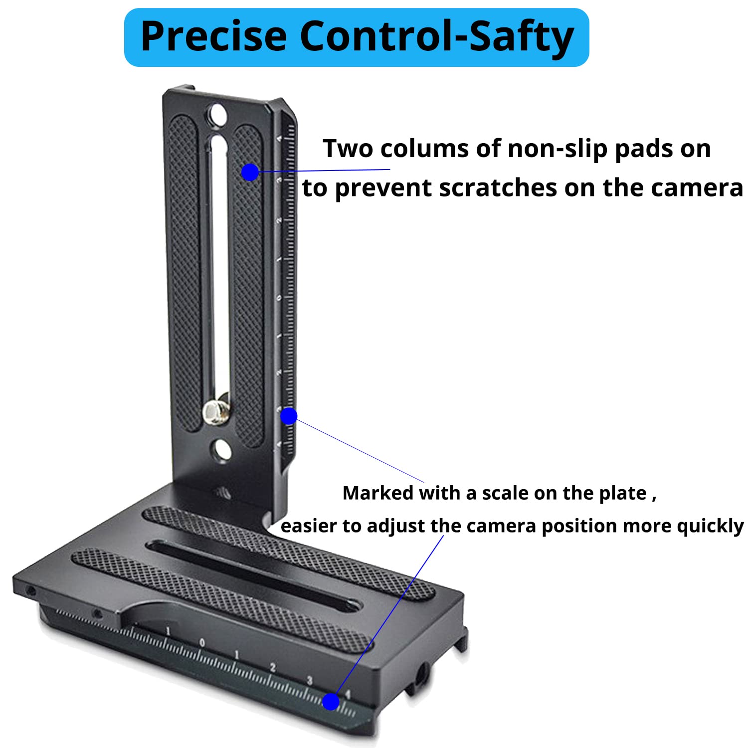 Hafoko Aluminum L Bracket Vertical Horizontal Switching Handle Camera Quick Release Plate Compatible For Zhiyun Crane 2/Crane 3 Gimbal Stabilizer Tripod Monopod