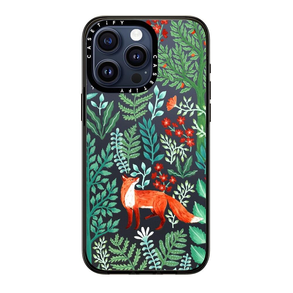 Casetify Compact Case For Iphone 15 Pro Max [2X Military Grade Drop Tested / 4Ft Drop Protection]   Fox In The Woods   Clear Bla