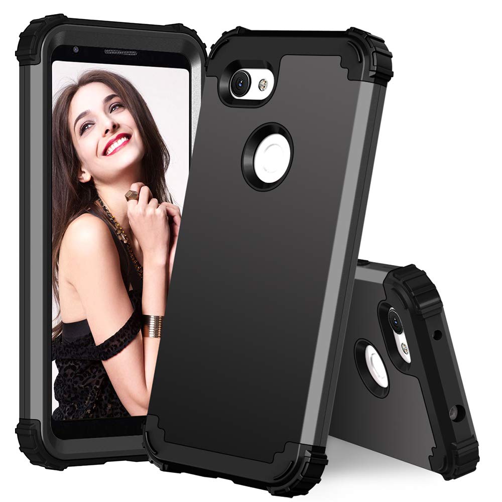 Asuwish Phone Case For Google Pixel 3A Xl Hard Cover Shockproof Soft Silicone Bumper Hybrid Three Layer Heavy Duty Protective Ce