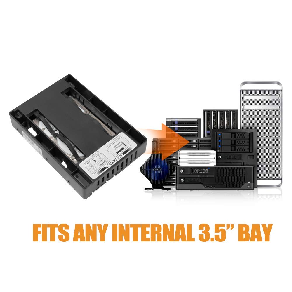 Icy Dock Tool Less 2.5'' Sata Ssd Hdd To 3.5'' Sata Hdd Drive Bay Converter Mounting Bracket Kit Adapter   Ezconvert Mb882Sp 1S
