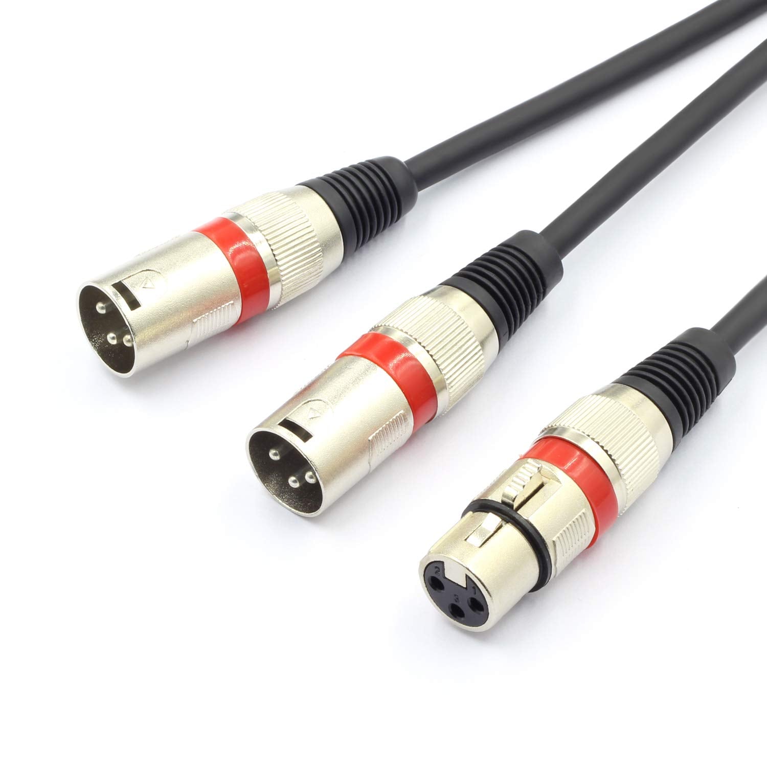Siyear Balanced Xlr Splitter Cable   Xlr Female To Dual Xlr Male 3 Pin Patch Y Cable Microphone Splitter Cord Audio Adapter (50C