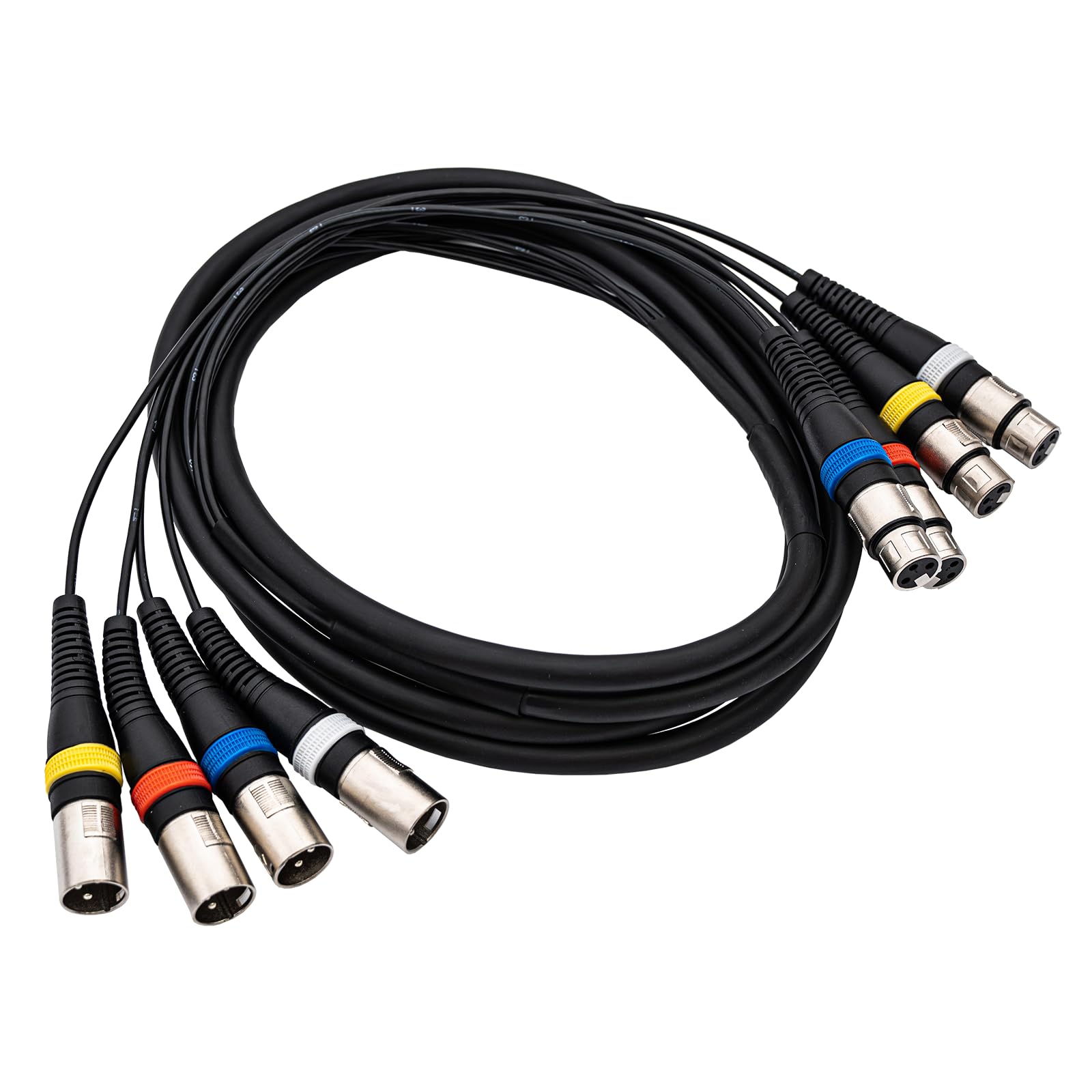 pegcabac 4 Channel XLR Snake Cables 10FT, 4 Colored XLR Male to Female Microphone Patch Cable, Pro Audio Recording Snake Cable f