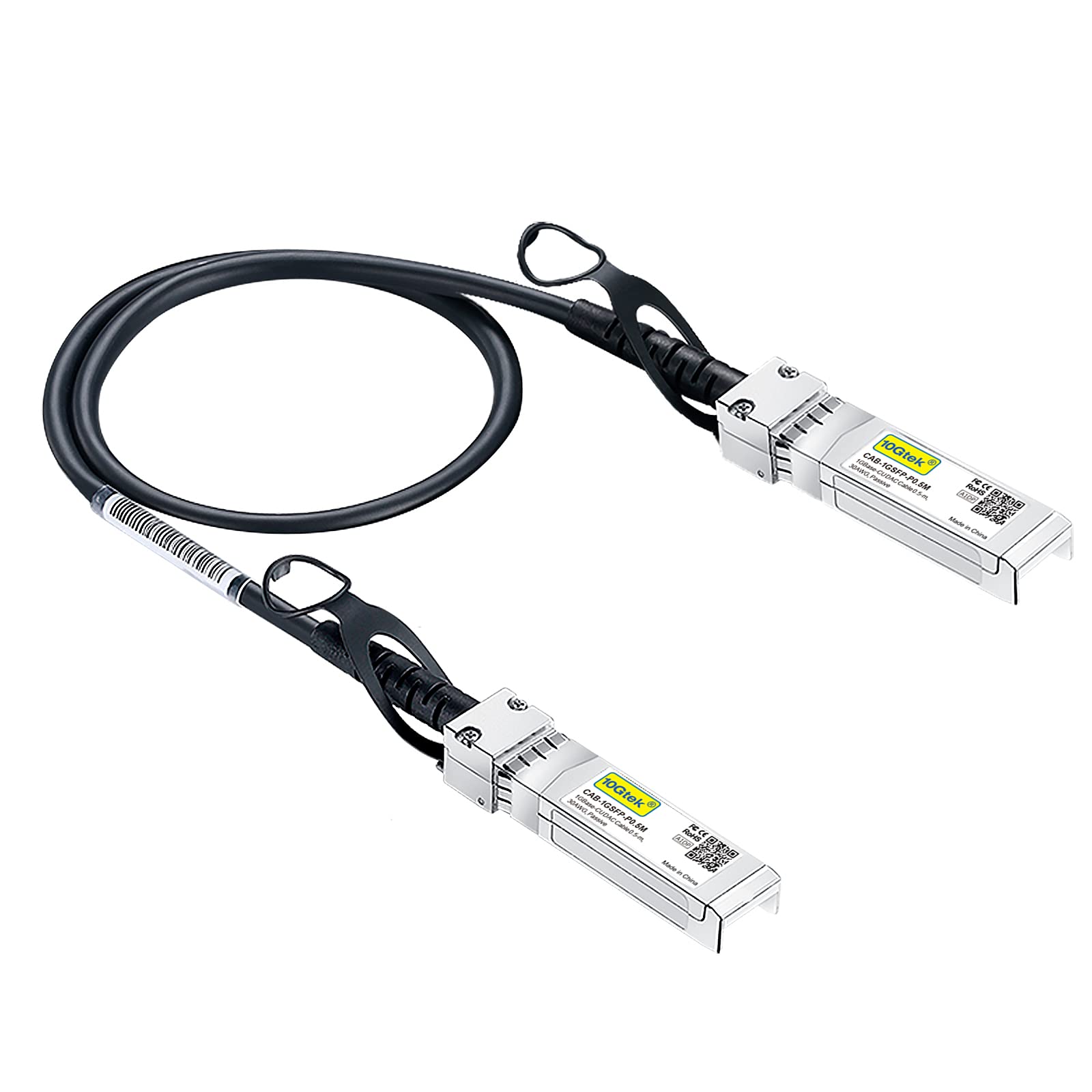 10Gtek 1.25G Sfp Dac Twinax Cable   Gigabit Passive Direct Attach Copper Twinax Sfp Cable For Cisco Sfp 1Gbase Cu0.5M, Ubiquiti