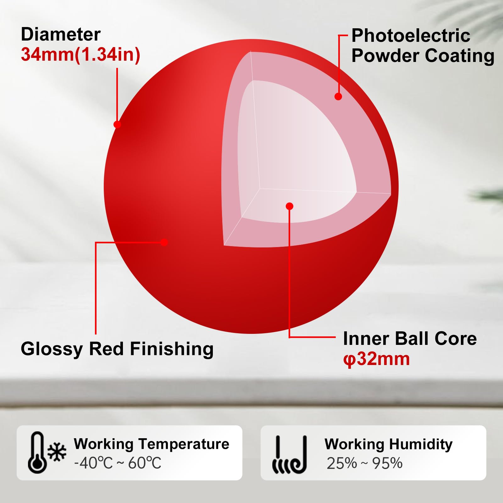 Sanwa Small Trackball 34Mm/1.34In, Replacement Ball For Logitech M575, M570, Mx Ergo, Elecom, Kensington, Perixx, And Other Comp