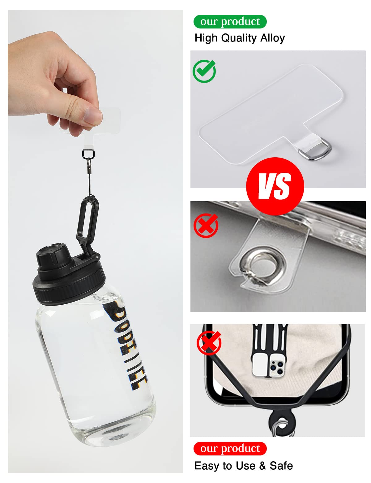 Project Cb Phone Tether Tab 2 Pack,Universal Phone Lanyard Patch Without Adhesive,Phone Strap Replacement Part For Cell Phone (W