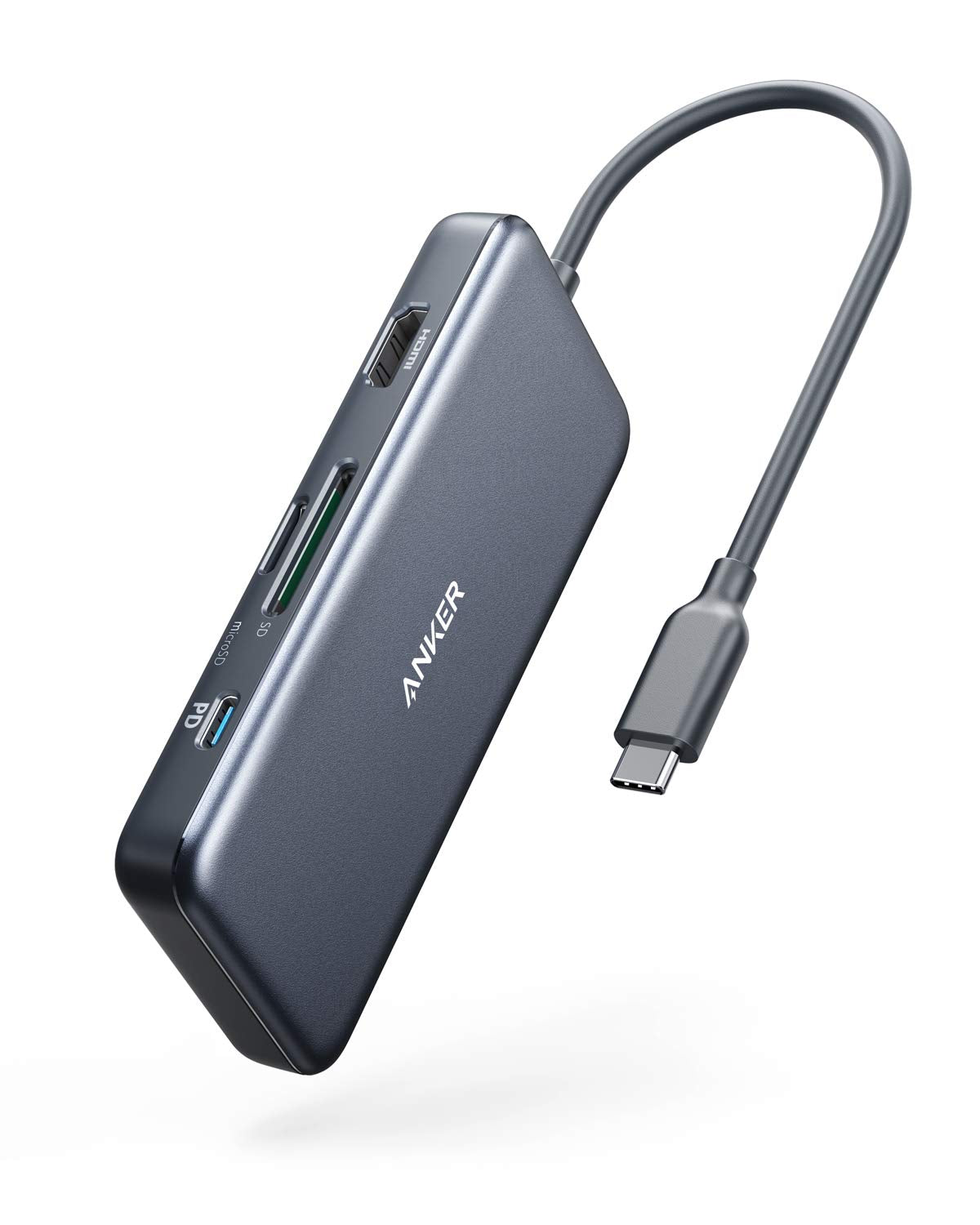 Anker Usb C Hub, 341 Usb C Hub (7 In 1) With 4K Hdmi, 100W Power Delivery, Usb C And 2 Usb A 5 Gbps Data Ports, Microsd And Sd C