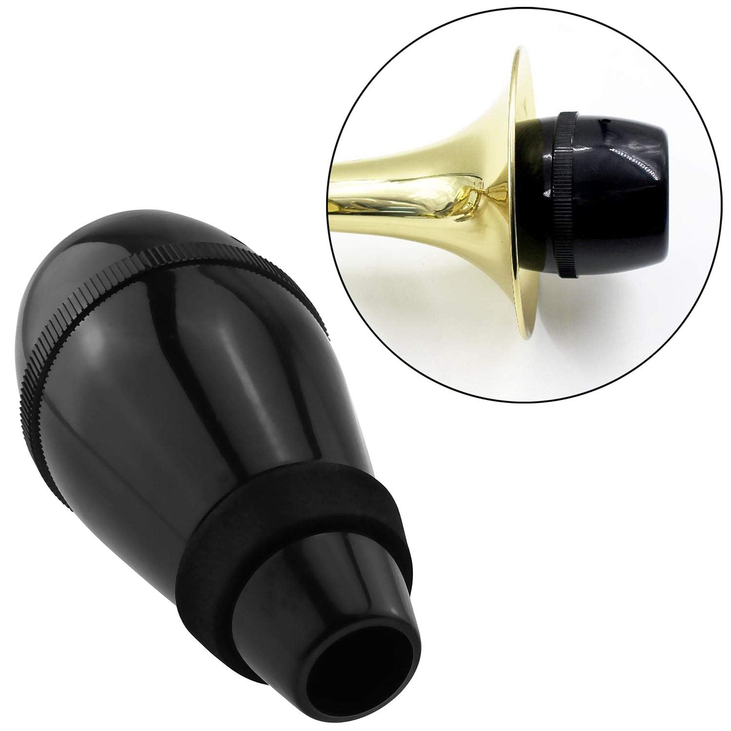 E Outstanding Trumpet Silencer Black Lightweight Abs Trumpet Straight Practice Cup Mute Silencer For Jazz