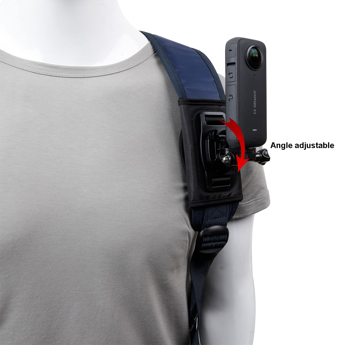 Pellking Camera Backpack Belt Mount For Insta360 One X4/X3/ One X2/ One R/Go 2 Compatible With Gopro Hero10 /9/8/7/6 And Other Action Camera, With 1/4 Adapter