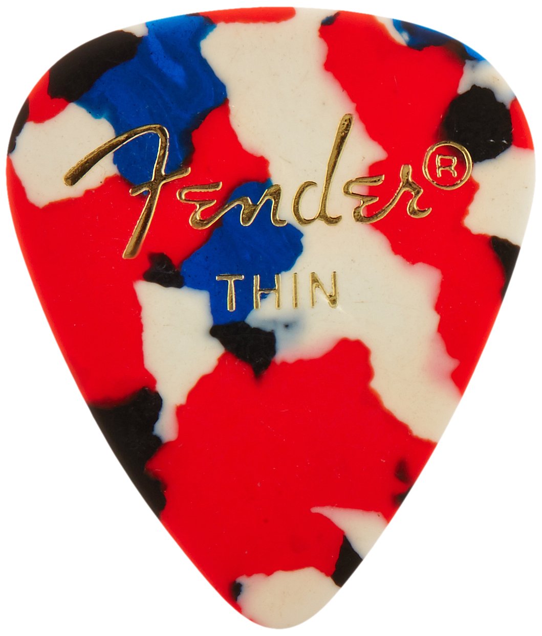 Fender Classic Celluloid Guitar Picks 351 Shape, Confetti, Thin, 144 Pack
