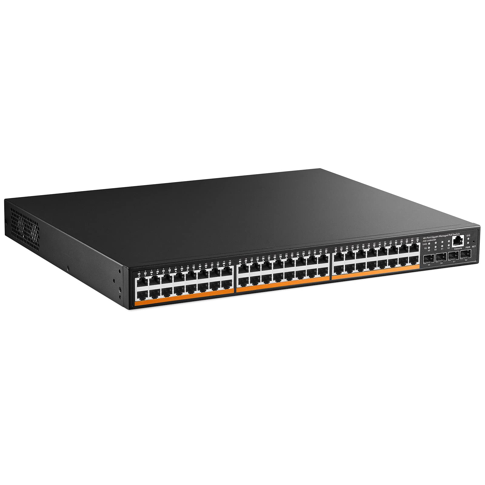Mokerlink 48 Port Poe Gigabit Managed Switch, 4X1G Sfp, Ieee802.3Af/At/Bt 600W, Vlan/Qos/Poe/Security Web/Cli L2 Managed Rackmou