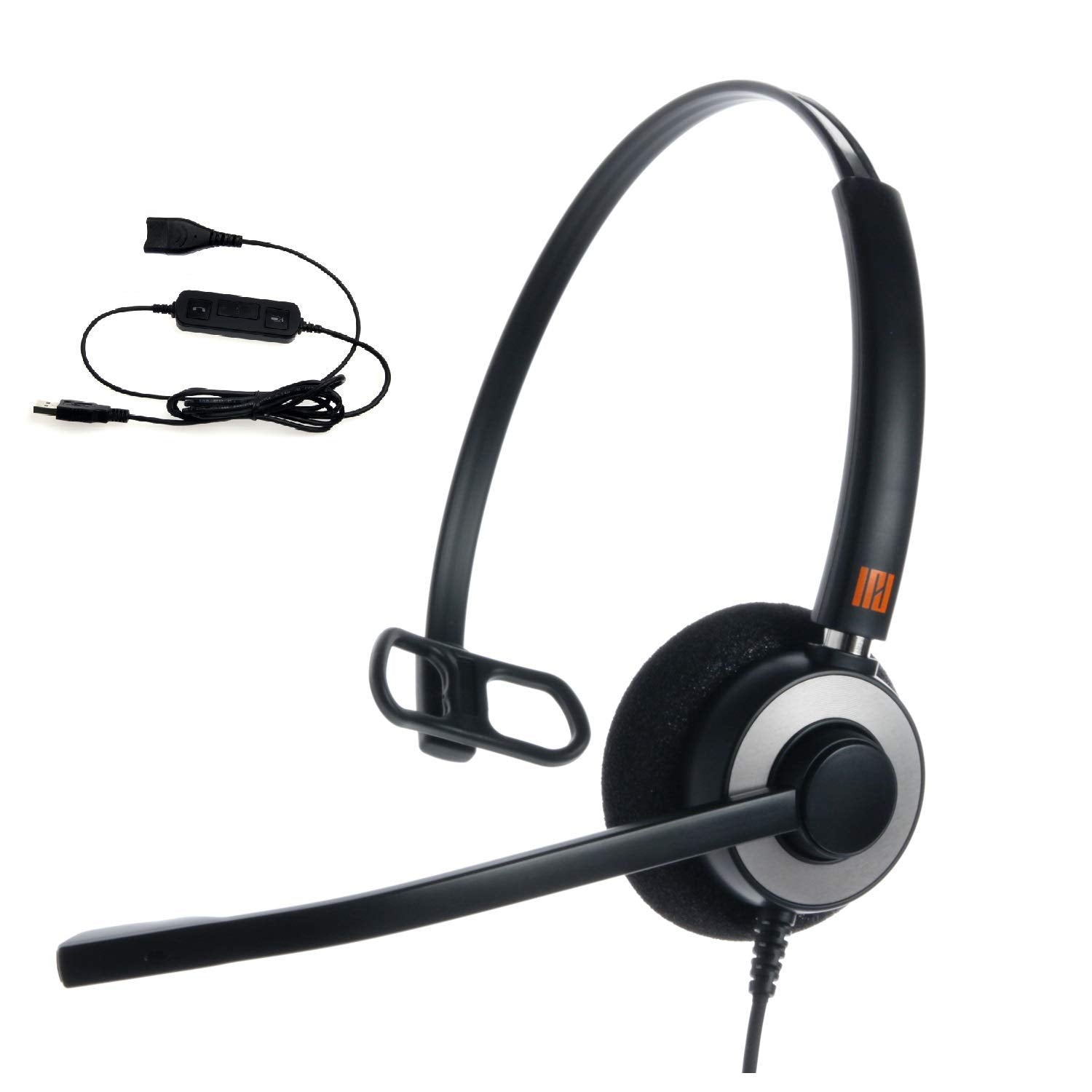 Ipd Iph 510 Usb Adapter Phone Cable W/On/Off Button Compatible With Pc Soft Phones   Microsoft Teams, Skype, Zoom, Avaya & Cisco