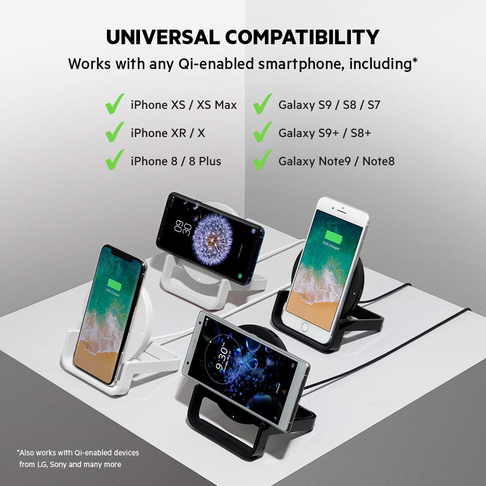 Belkin Boost Up Wireless Charging Stand 10W   Qi Wireless Charger For Iphone 11, 11 Pro, 11 Pro Max, Xs, Xs Max, Xr/Samsung Gala