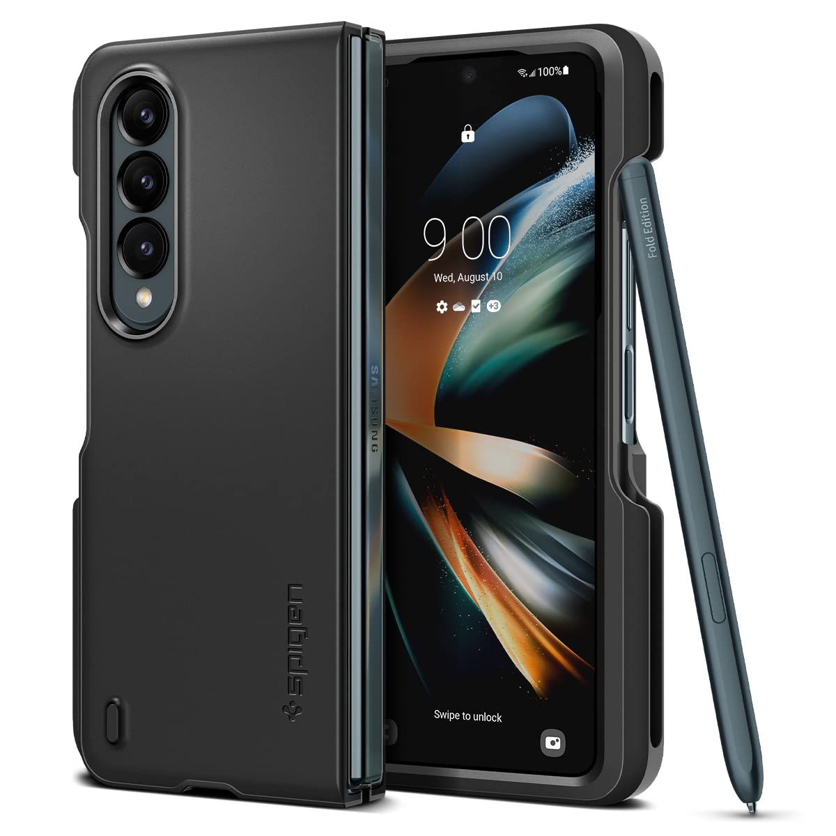Spigen Thin Fit P Case Compatible With Samsung Galaxy Z Fold 4 5G   Black
