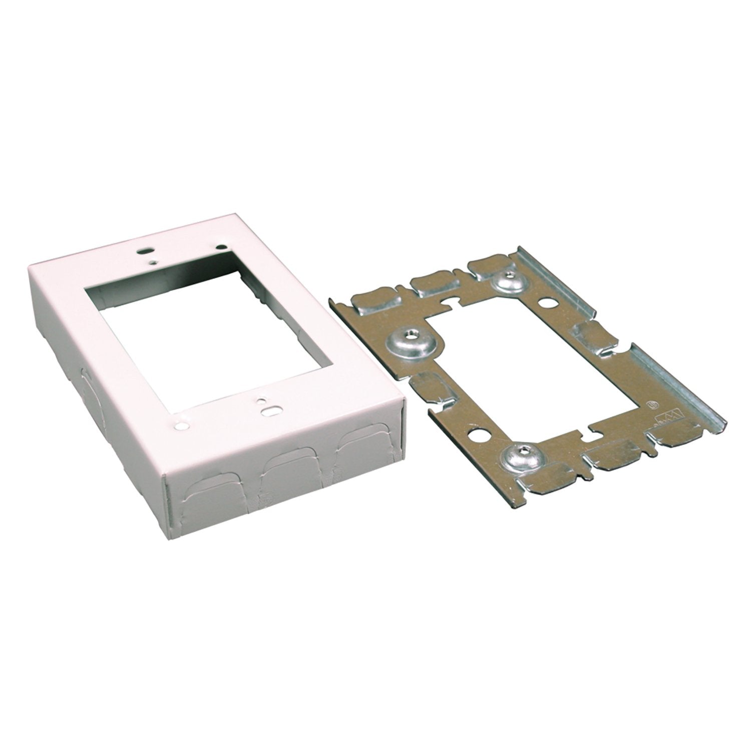 Legrand   Wiremold Starter Box, Wiremold Outlet Box, White On Wall Conduit Connector For Wiremold Box And Wiremold Raceway, Bw5