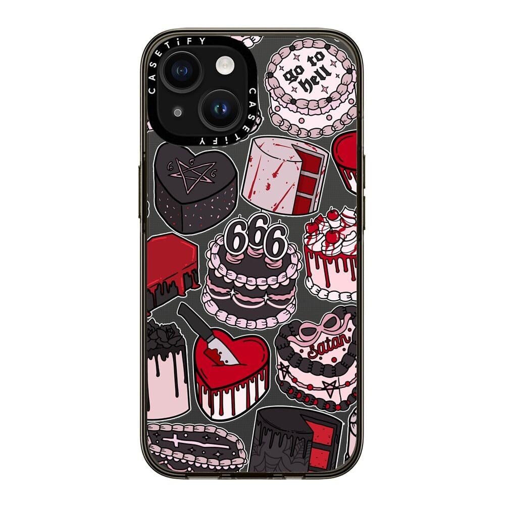 Casetify Compact Case For Iphone 15 [2X Military Grade Drop Tested / 4Ft Drop Protection]   Spooky Cakes By Chiara Lb Art   Clea