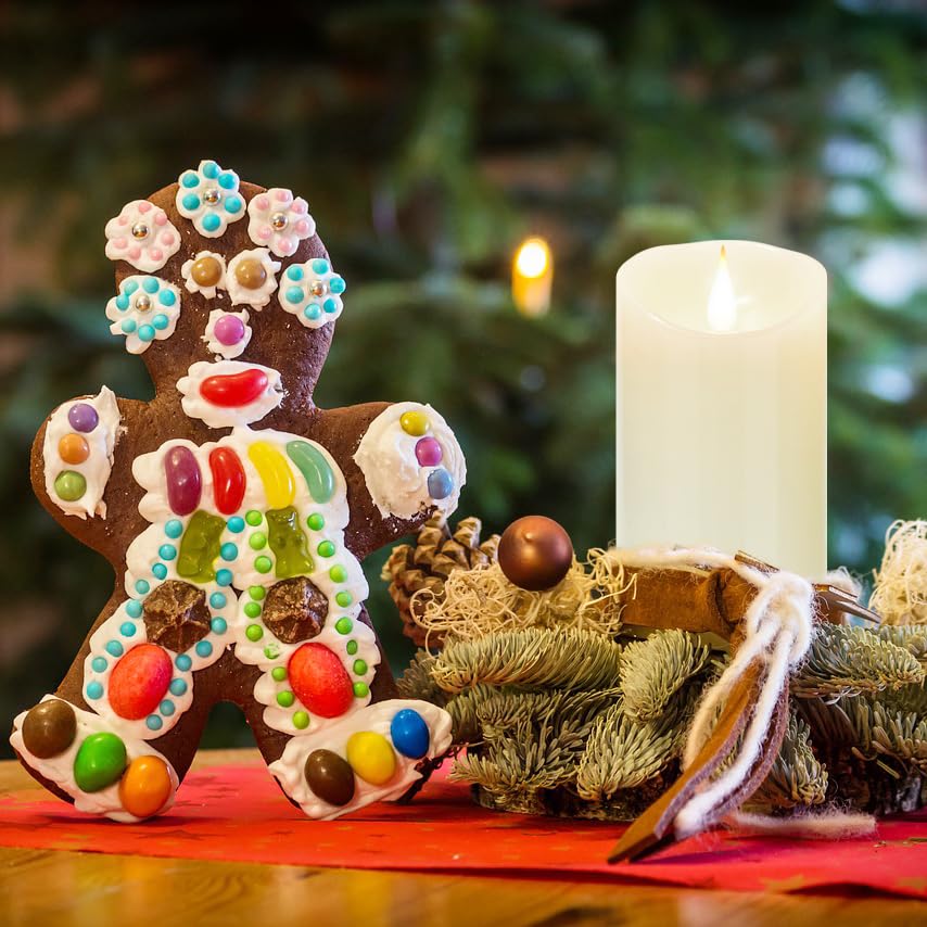 Biyanuo Flameless Battery Operated Led Candles 3D Wick With10Key Button Remote Control 24 Hour Timer Set Of 2 Electric Flickerin