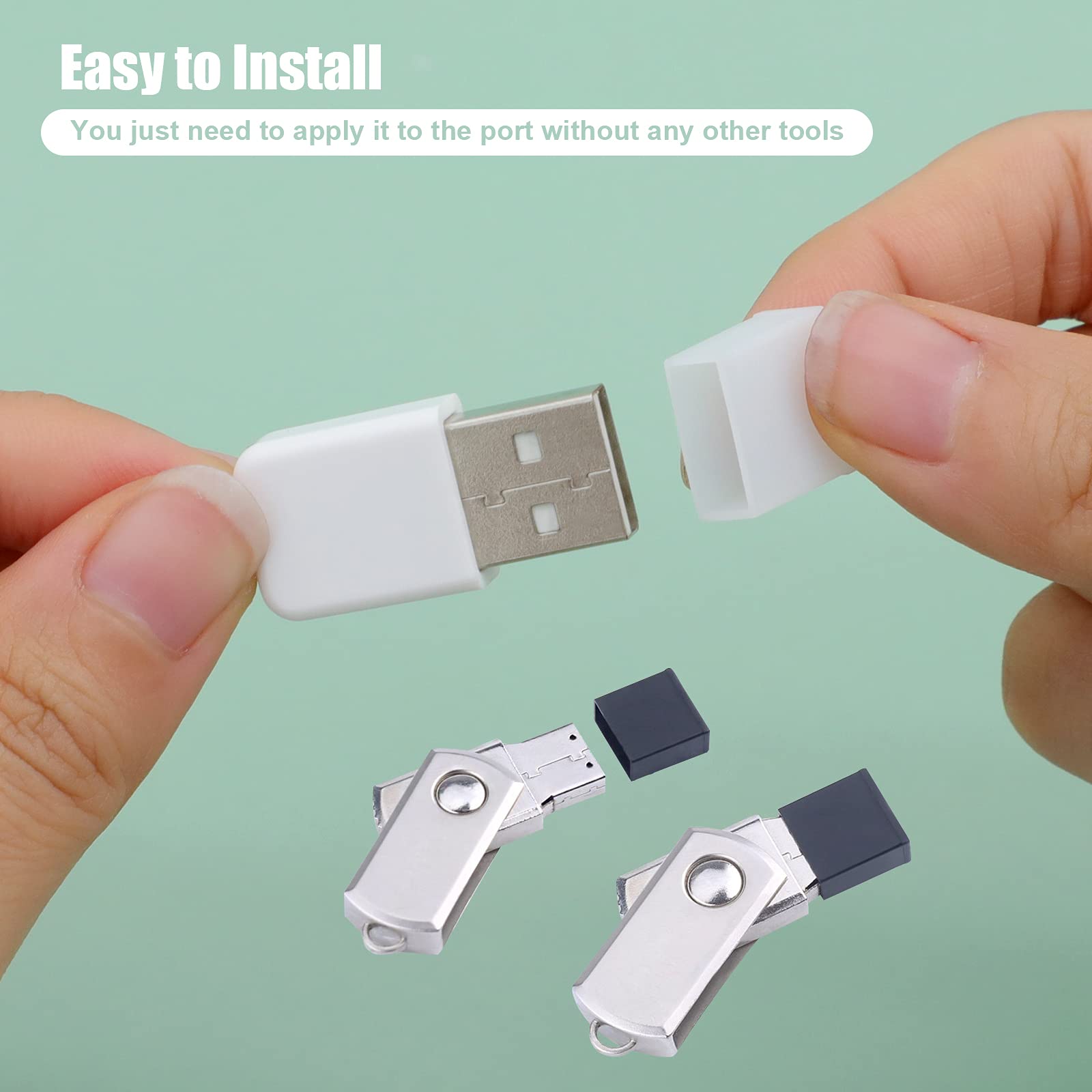 Bushibu Usb Cover Cap, 20 Pcs Black Clear Plastic Usb A Male Anti Dust Plug Cover