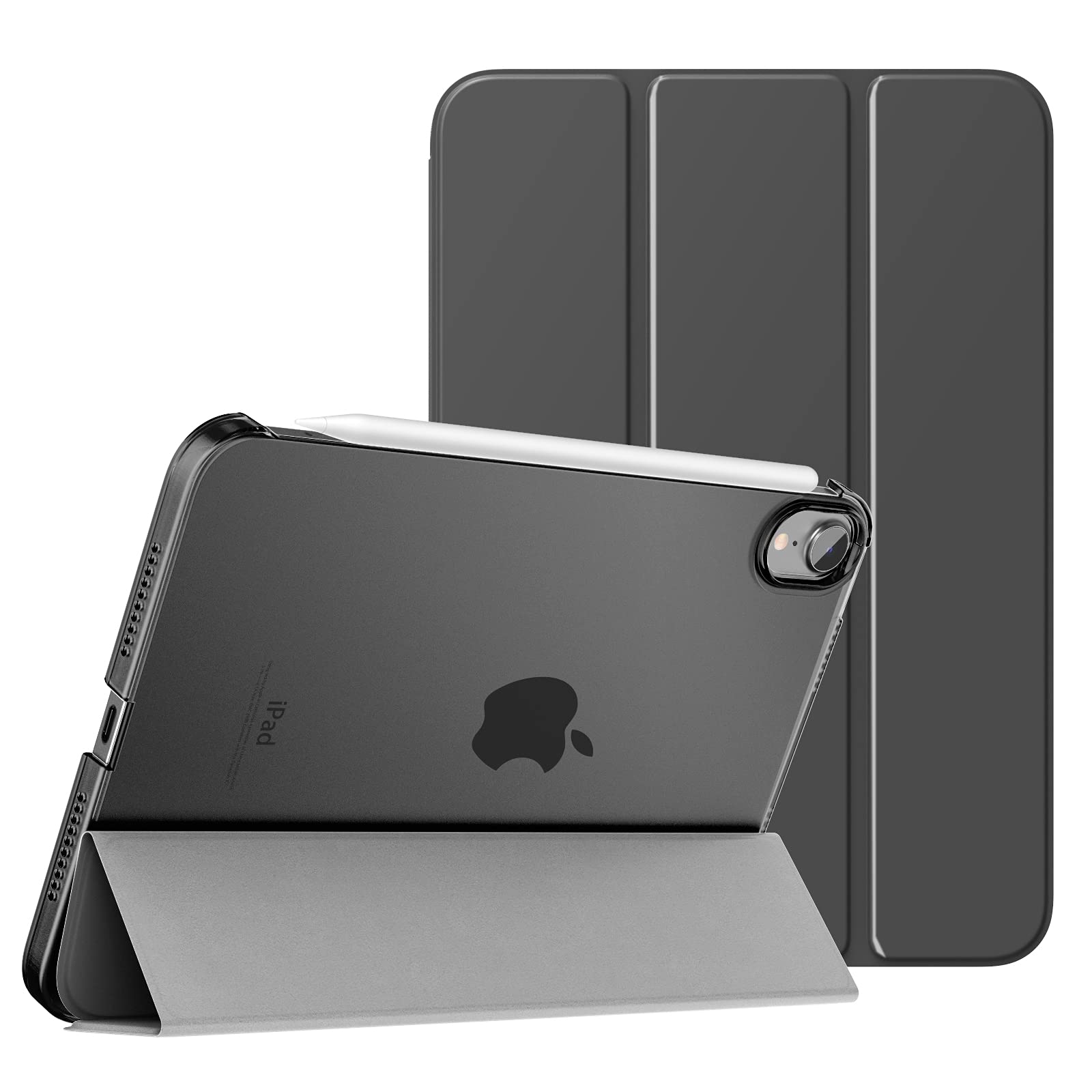 MoKo for iPad Mini 7 (A17 Pro) Case 2024,iPad Mini 6 Case 2021,8.3 inch iPad Mini 7th/6th Generation Case,Slim Lightweight Hard Back Shell Stand Cover for iPad Mini 2024 with Touch ID, Space Gray