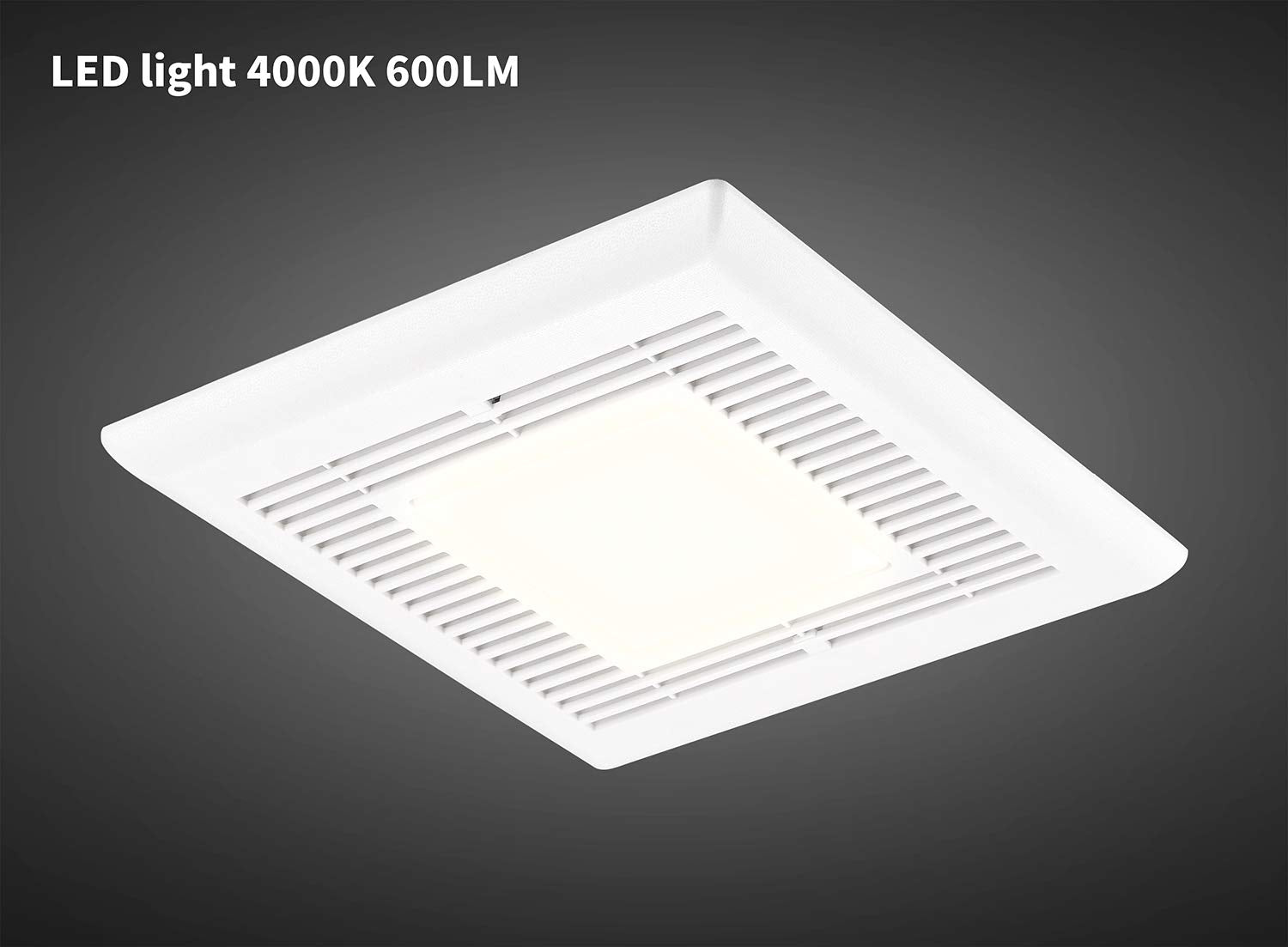 Tech Drive Bathroom Fan With Light 80 Cfm, 2.0Sone No Attic Access Needed Installation,Very Quiet Ventilation And Exhaust Fan Wi