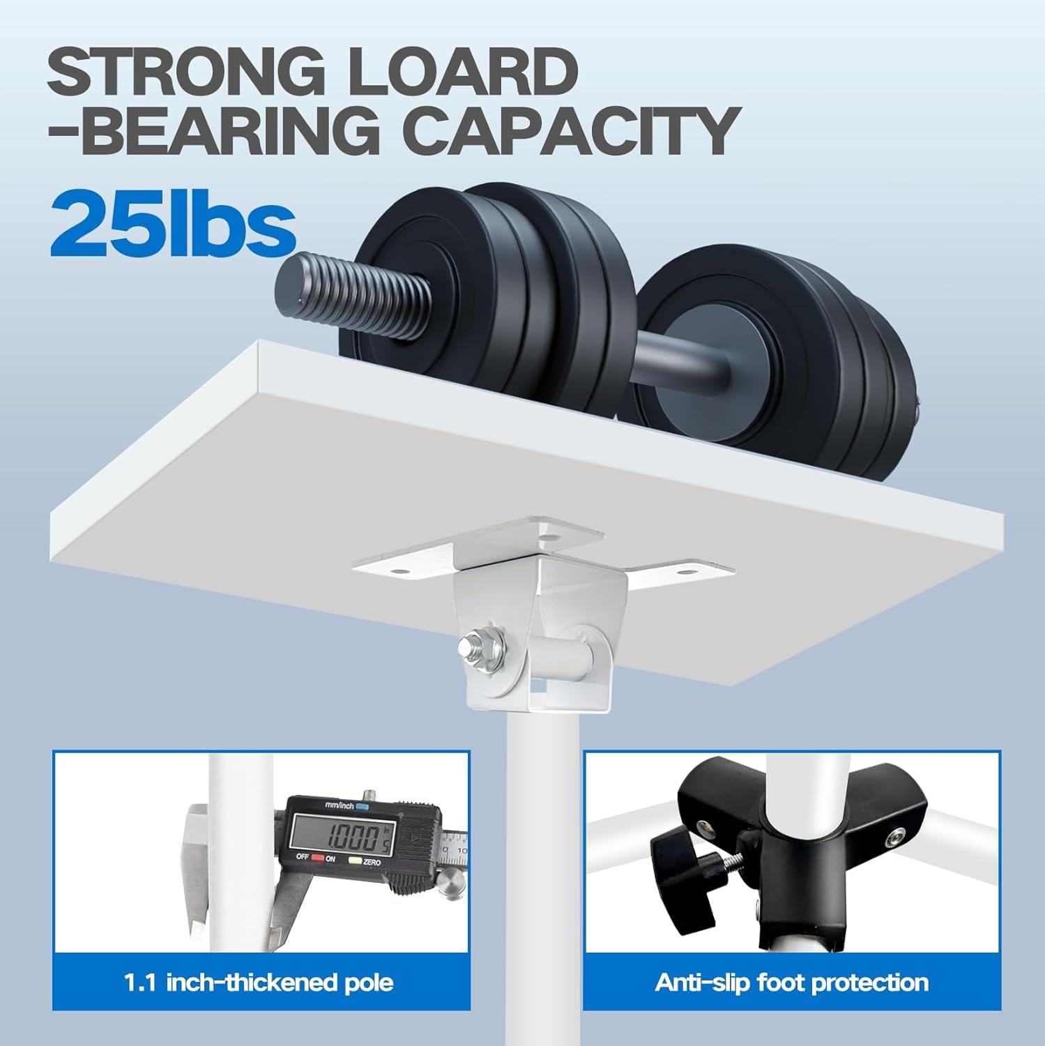 Rehoseup Heavy Duty Projector Stand, 33Lb Load Bearing & 22-55 Height Adjustable, For Projector/Laptop/Dj Gear, Outdoor/Office/S