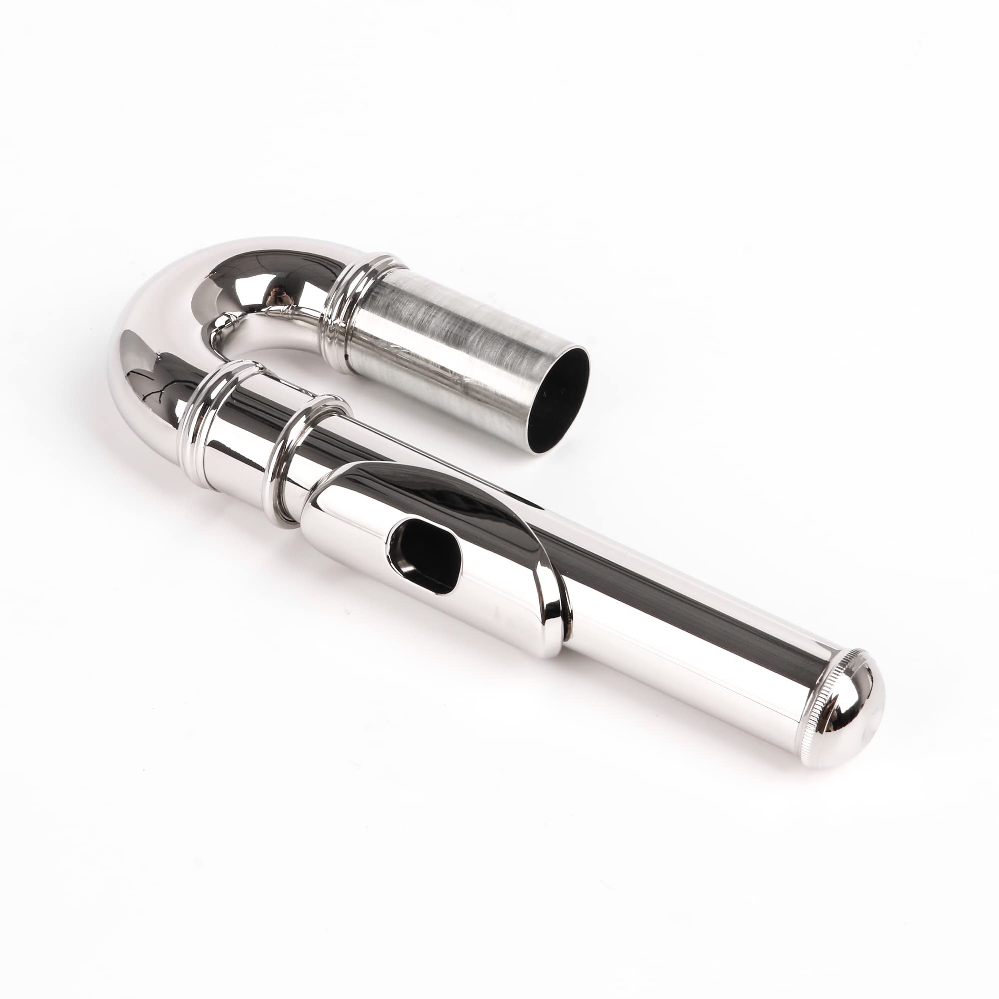 Lovermusic Silver Joint Diameter 0.79Inch Nickel-Plated Flute Curved Head Joint Musical Accessories